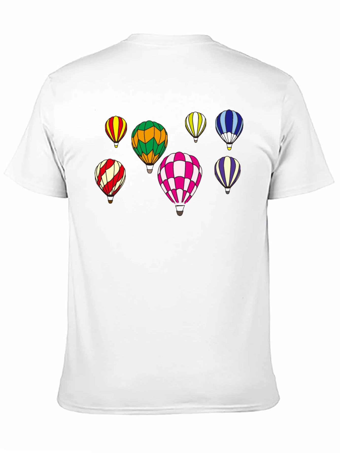 Black Colorful Hot Air Balloon Print T-Shirt view 11