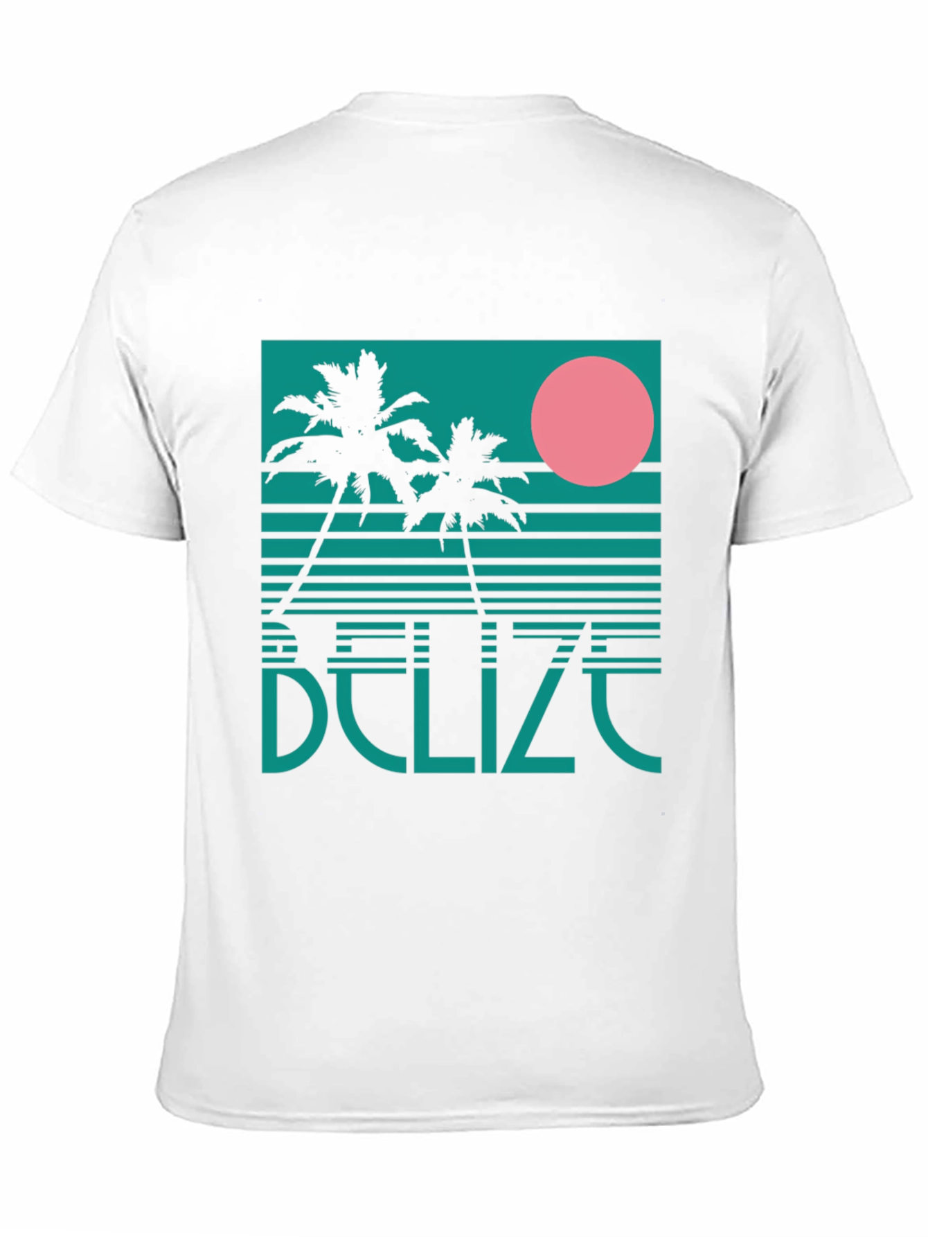 Black Belize Retro Palm Tree Graphic T-Shirt view 11