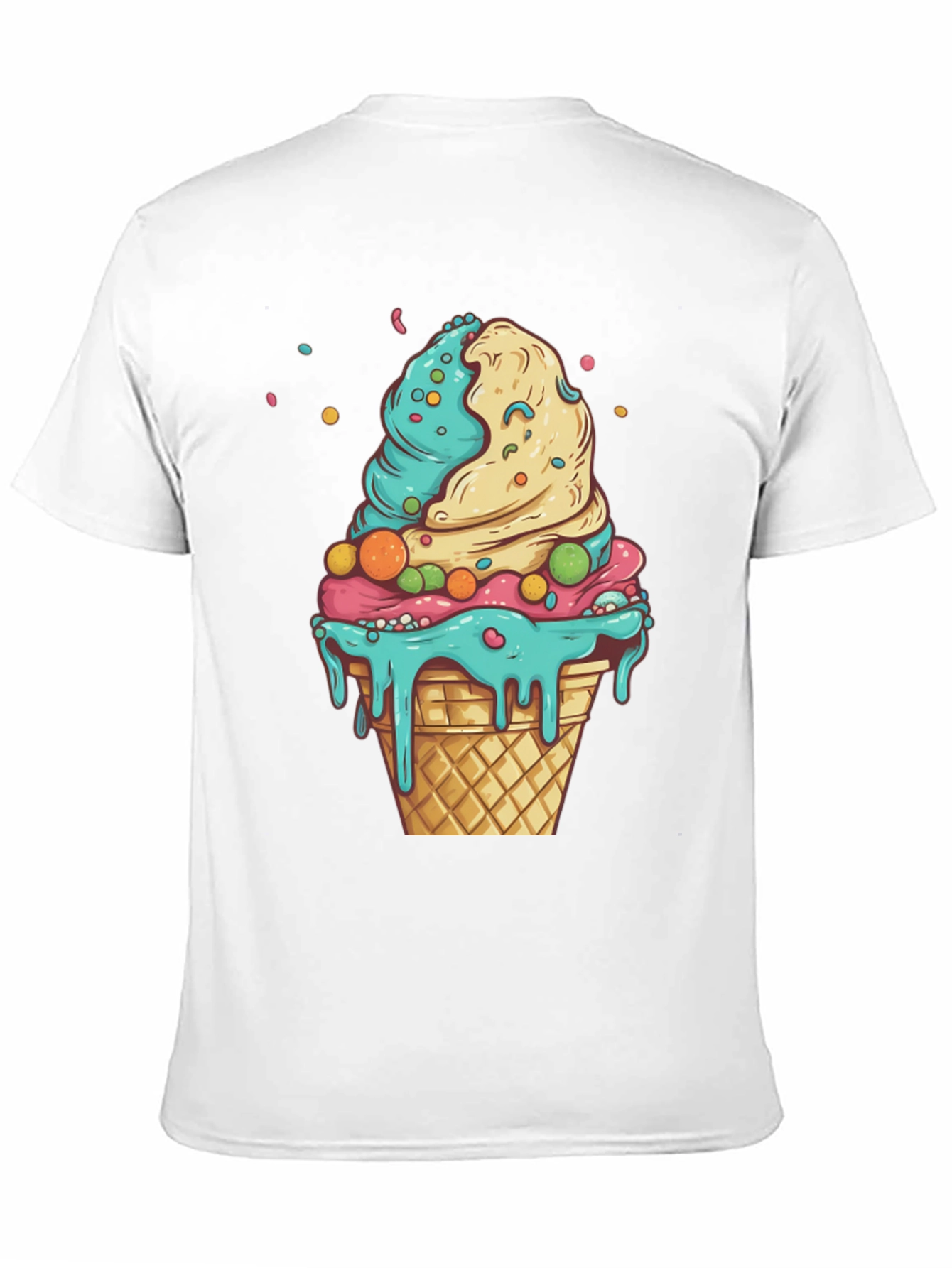 Black Ice Cream Cone Graphic Tee - Black Cotton Shirt view 11