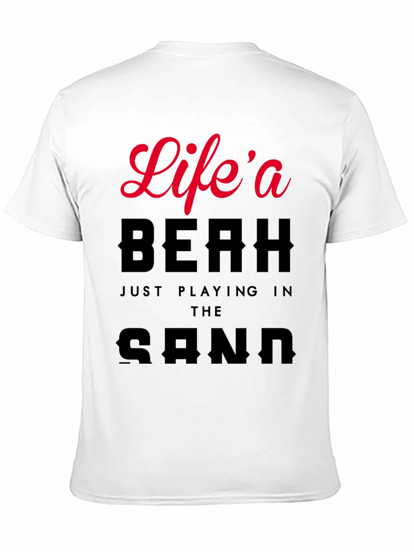 Black Life's a Beach Graphic Men's Black T-Shirt view 11