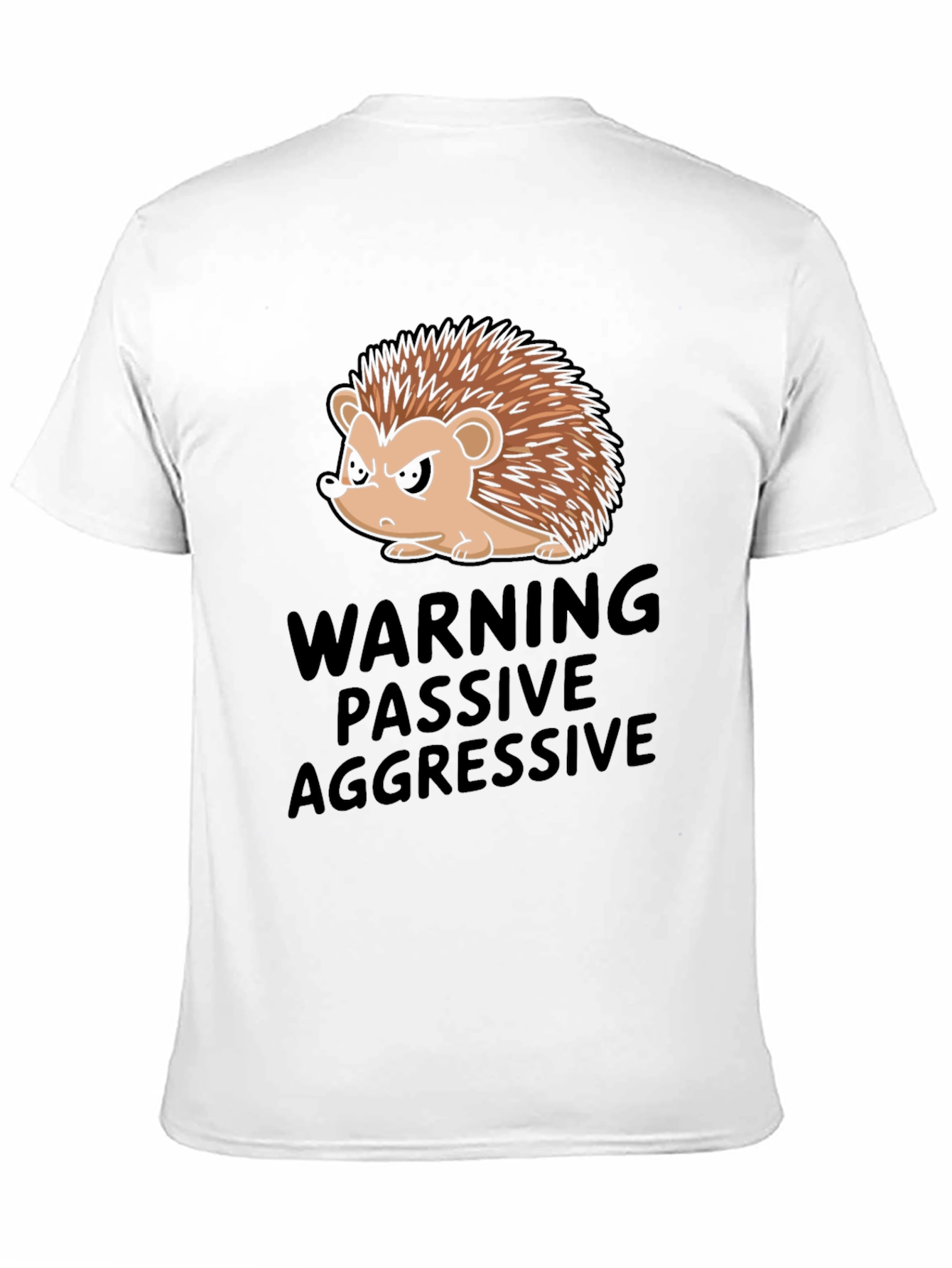 Black Passive Aggressive Hedgehog T-Shirt view 11