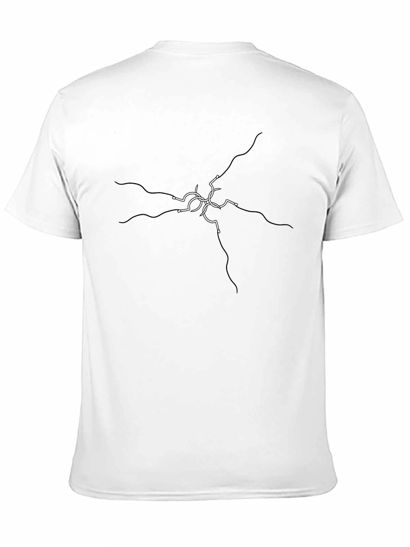 Black Abstract Line Art Black Tee view 11