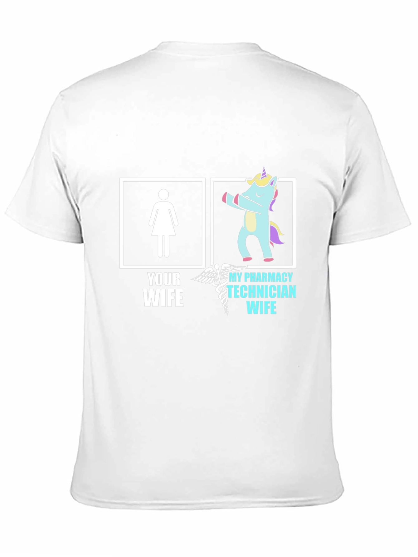 Black Pharmacy Technician Wife T-Shirt - Funny Unicorn Tee view 11