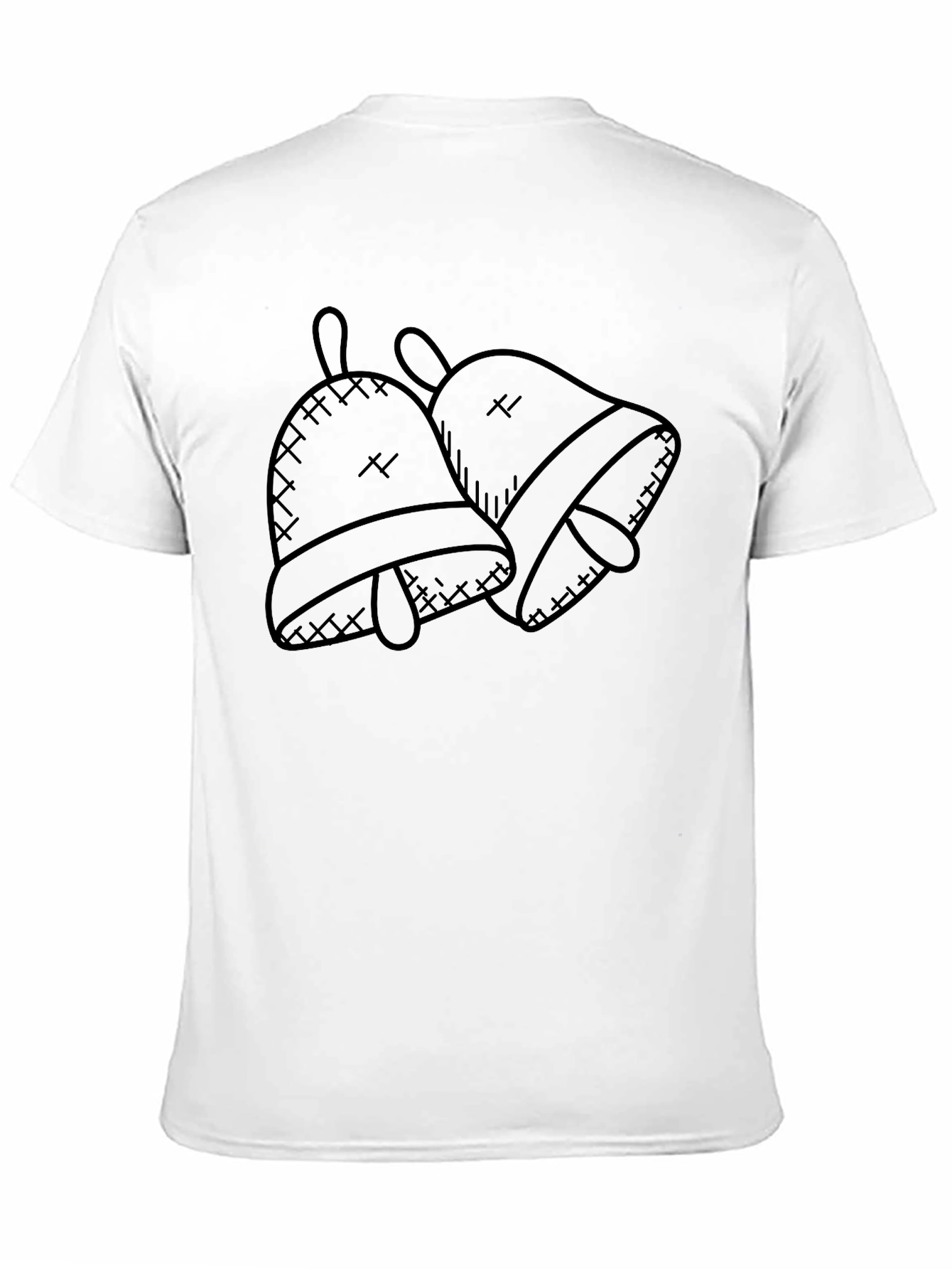 Black Festive Bells Graphic Tee - Black Cotton Casual Wear view 11