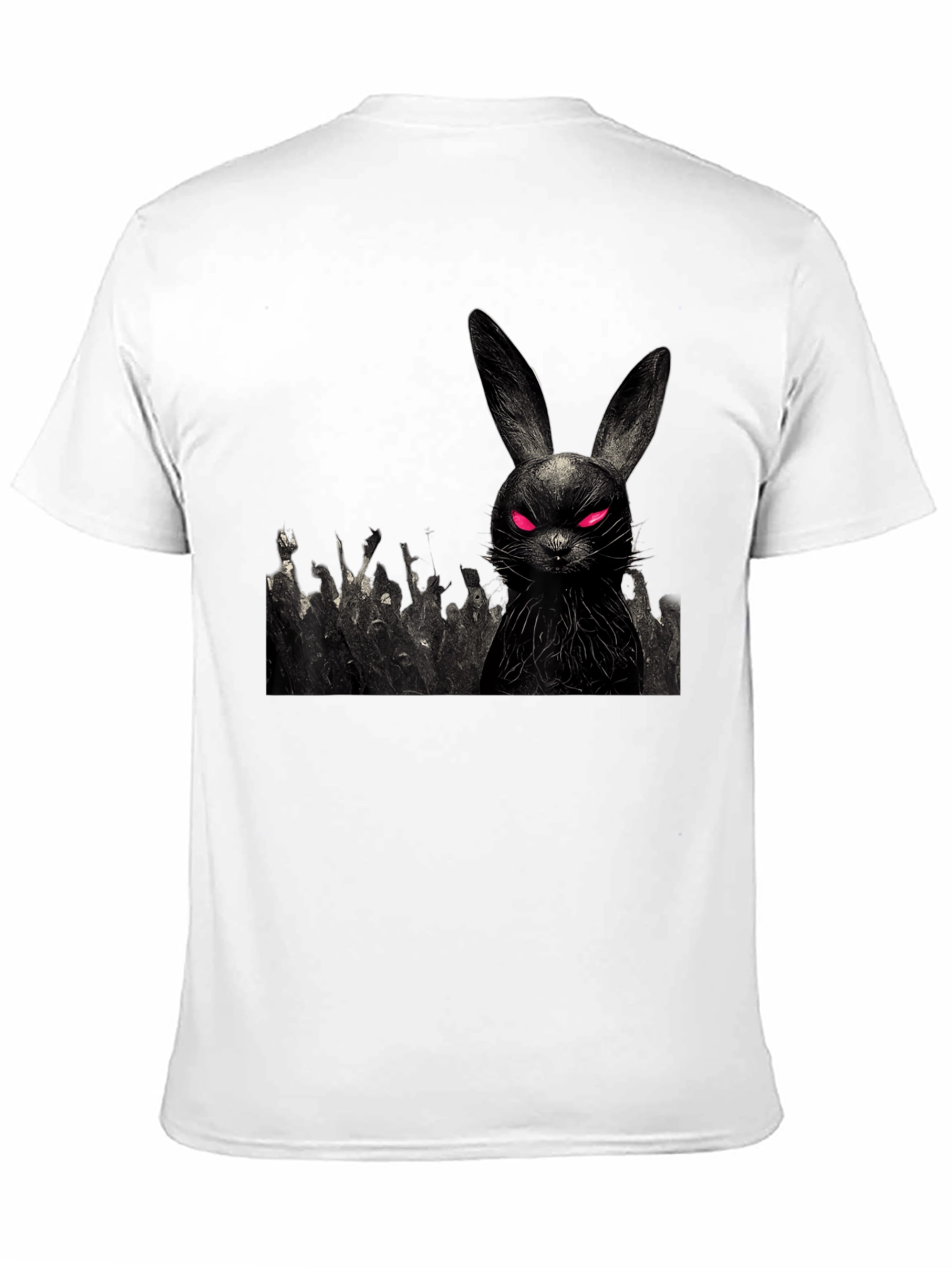 Black Creepy Bunny Graphic Tee view 11