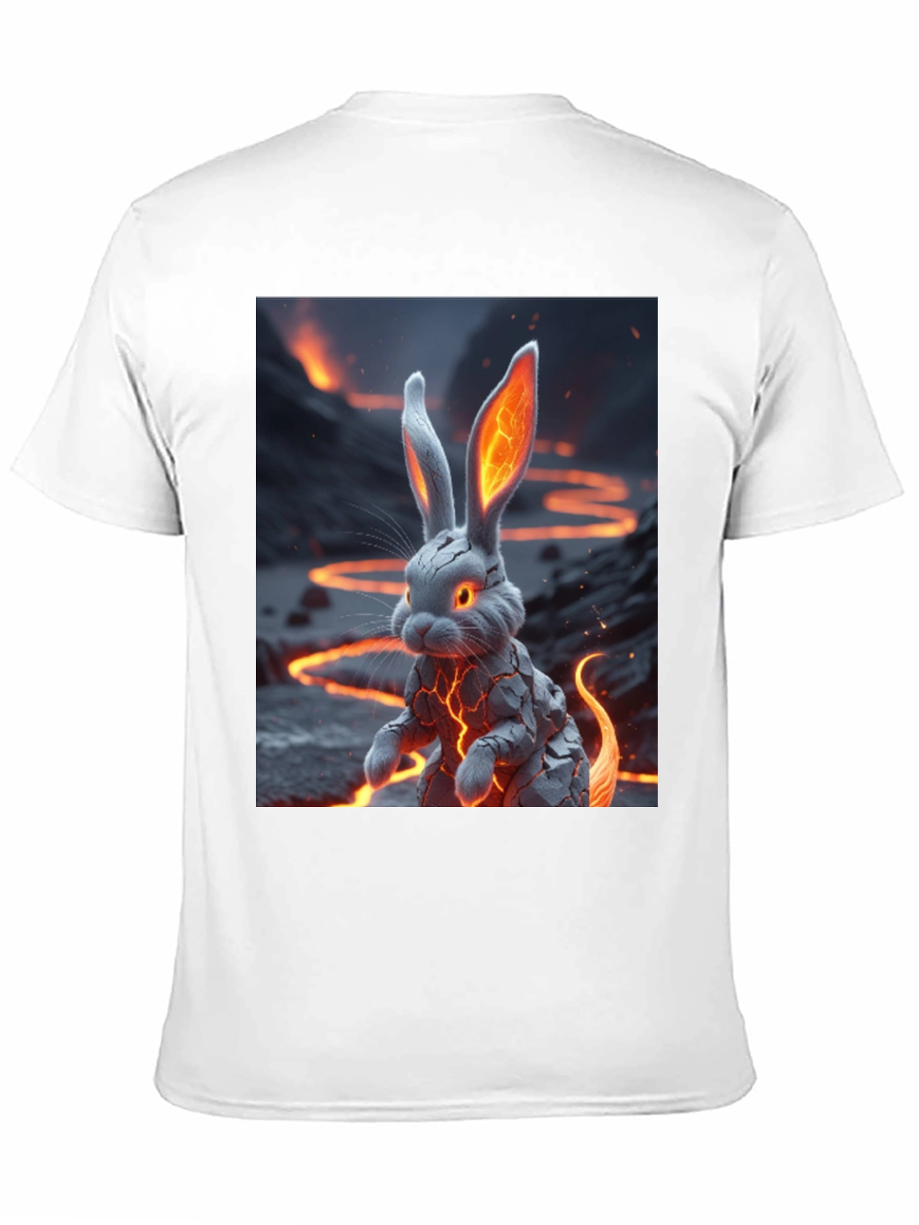 Black Lava Rabbit Graphic Tee - Unique Design! view 11
