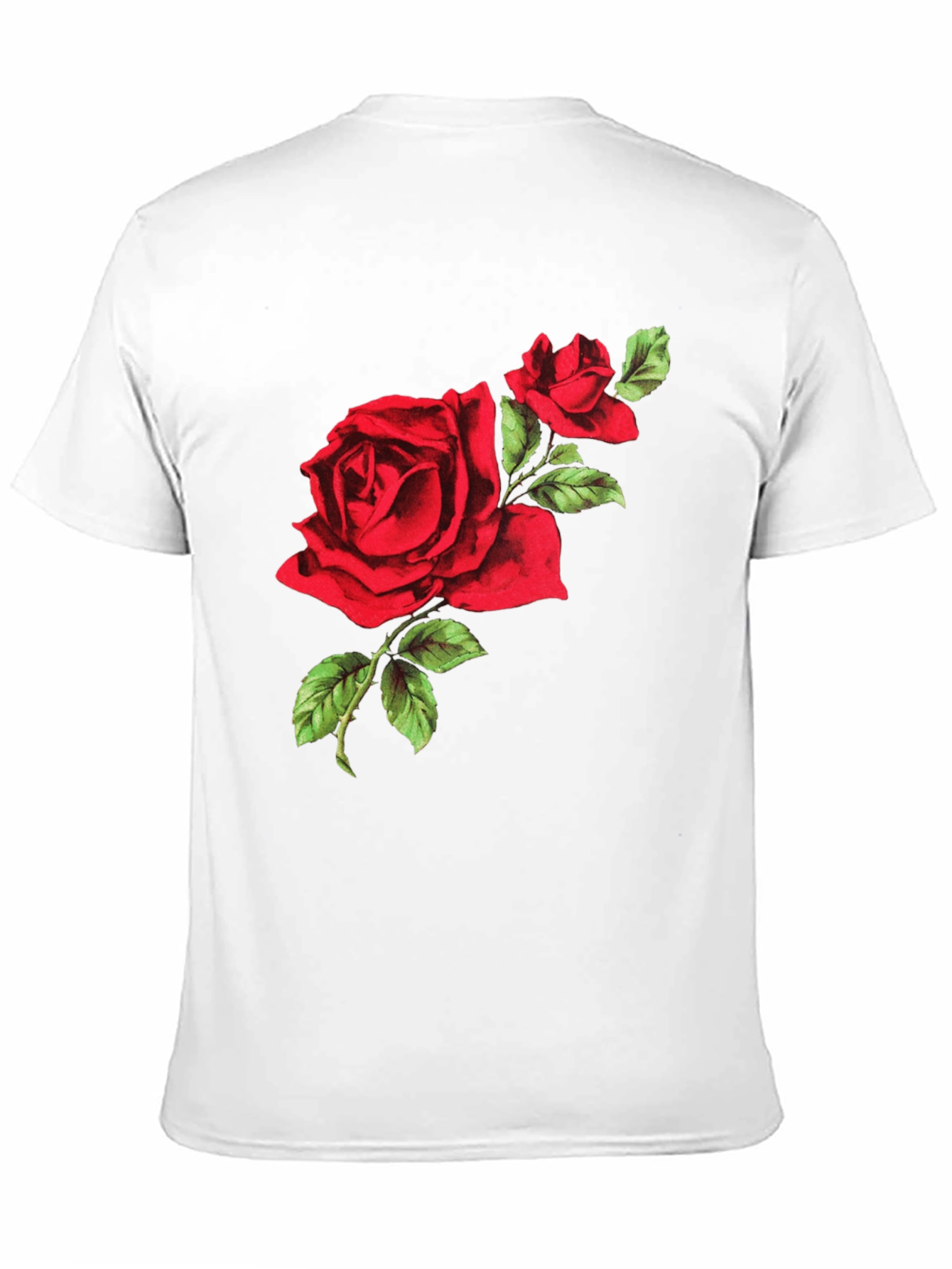 Black Red Rose Graphic Tee - Black Cotton T-Shirt view 11