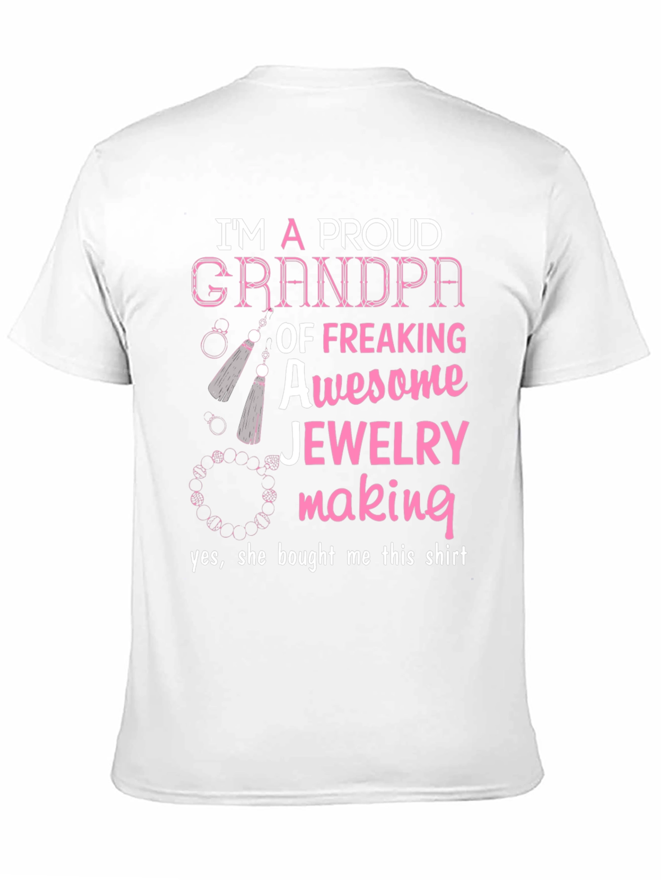 Black Proud Grandpa Jewelry Making T-Shirt view 11