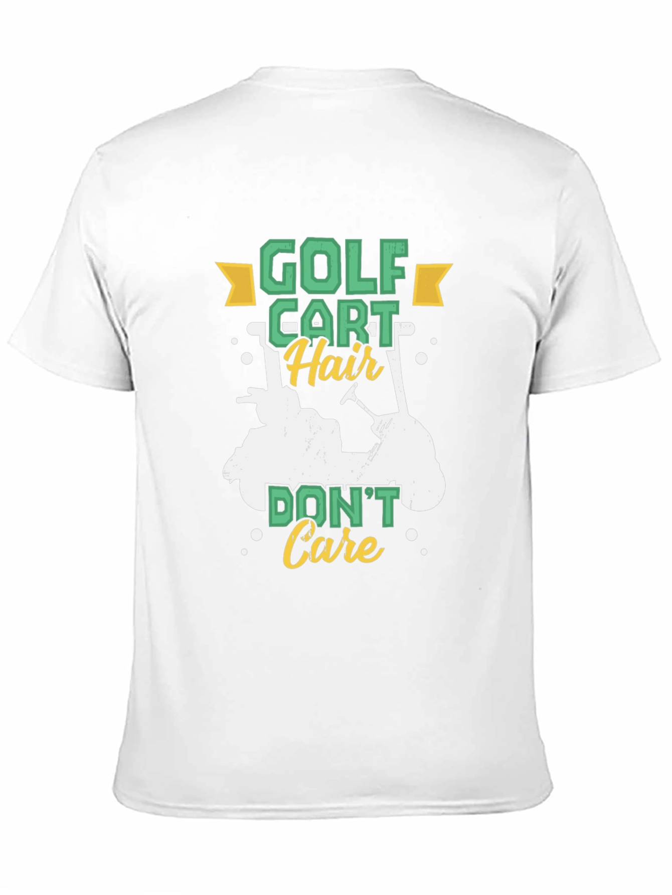Black Golf Cart Hair Don't Care Tee view 11