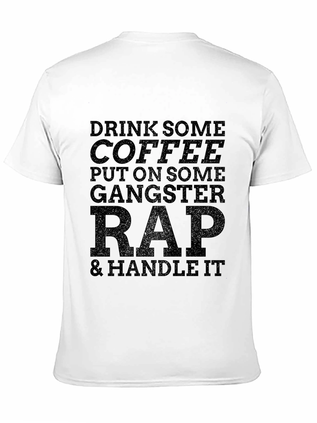 Black Gangster Rap & Coffee Graphic Tee - Black view 11