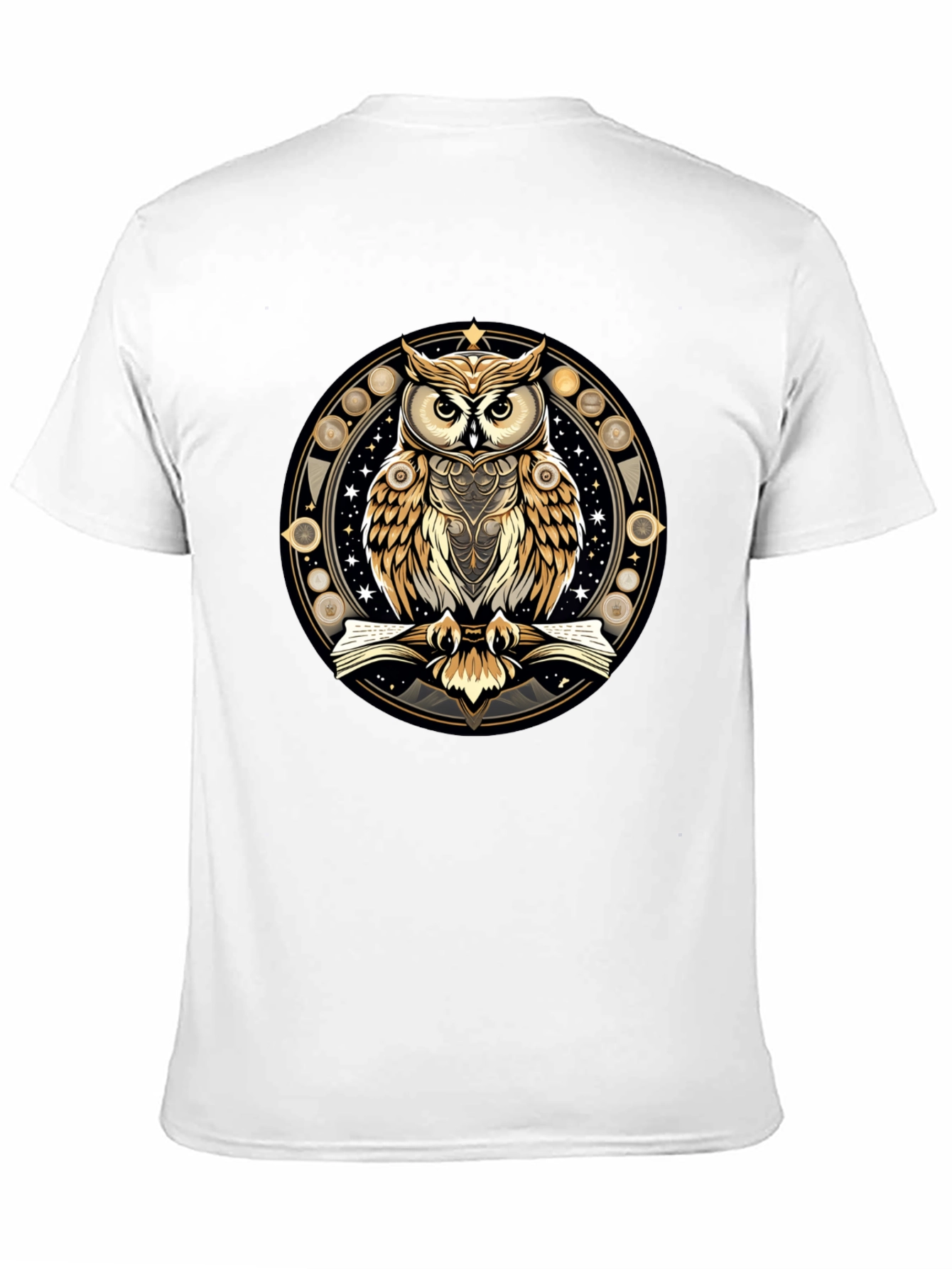 Black Mystic Owl Graphic Tee - Stylish Unisex Black T-Shirt view 11