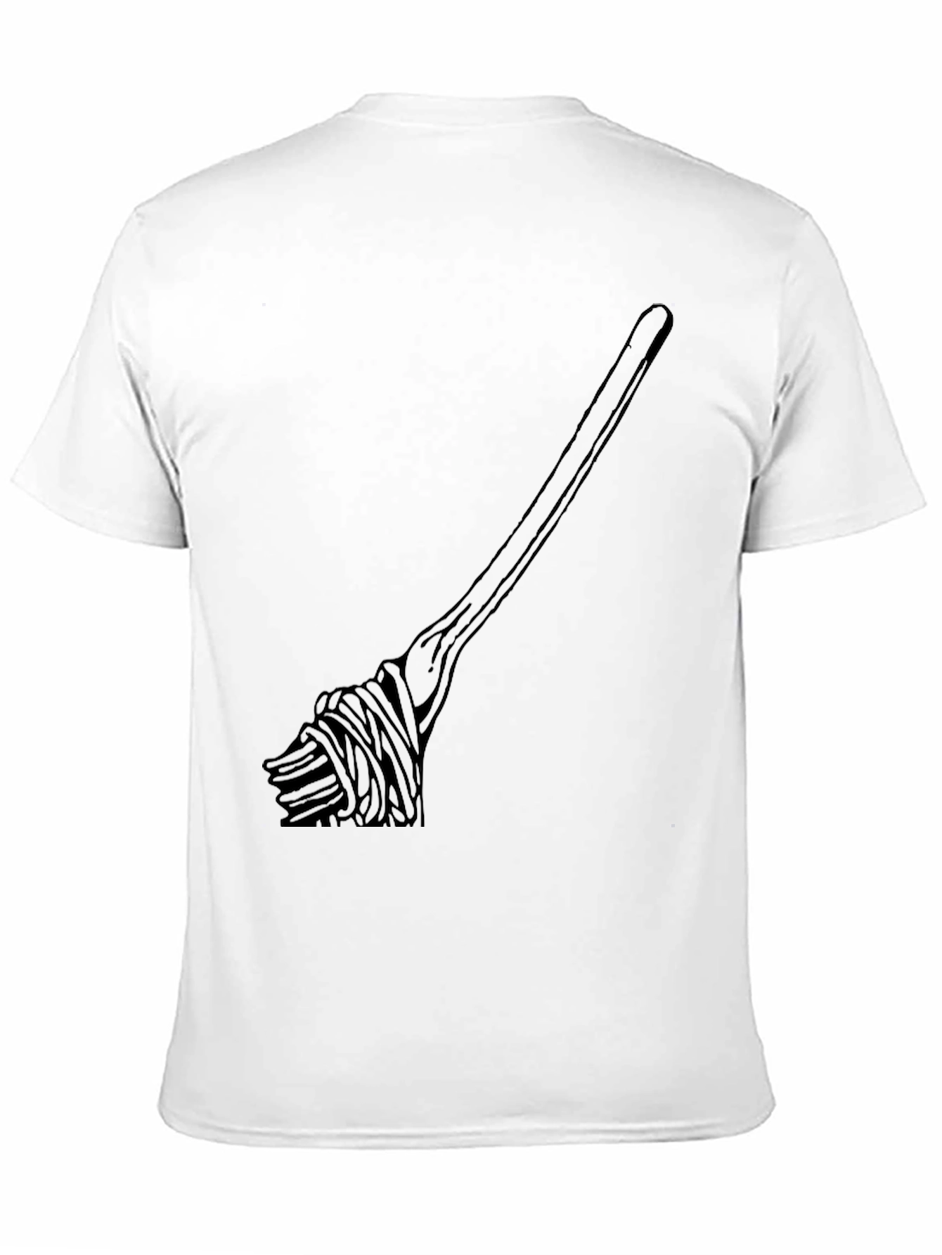 Black Spaghetti Fork T-Shirt - Novelty Foodie Tee view 11