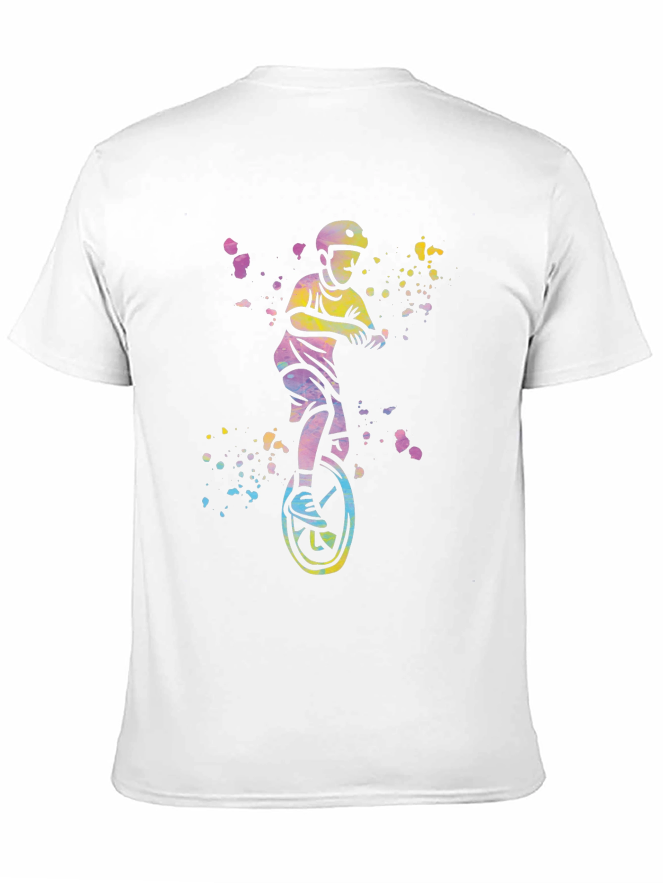 Black Unicyclist Graphic Tee - Colorful Fun Design view 11