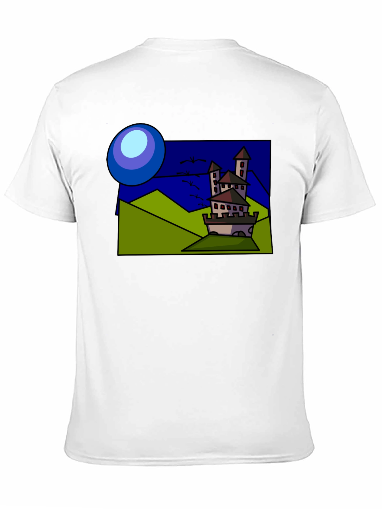 Black Cartoon Castle T-Shirt: Quirky Design, Classic Fit view 11