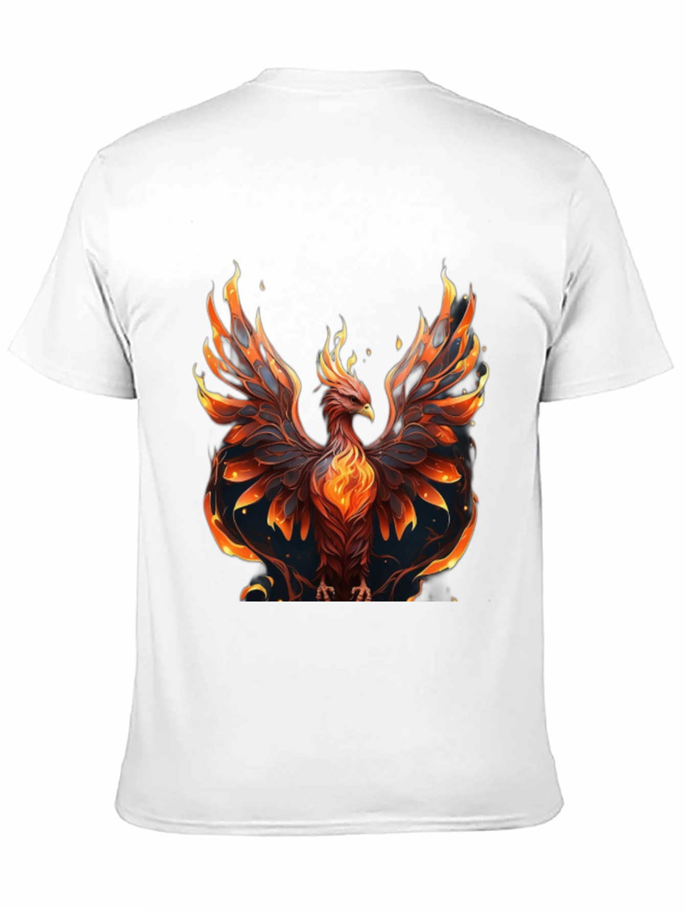 Black Fiery Phoenix Graphic Black T-Shirt view 11