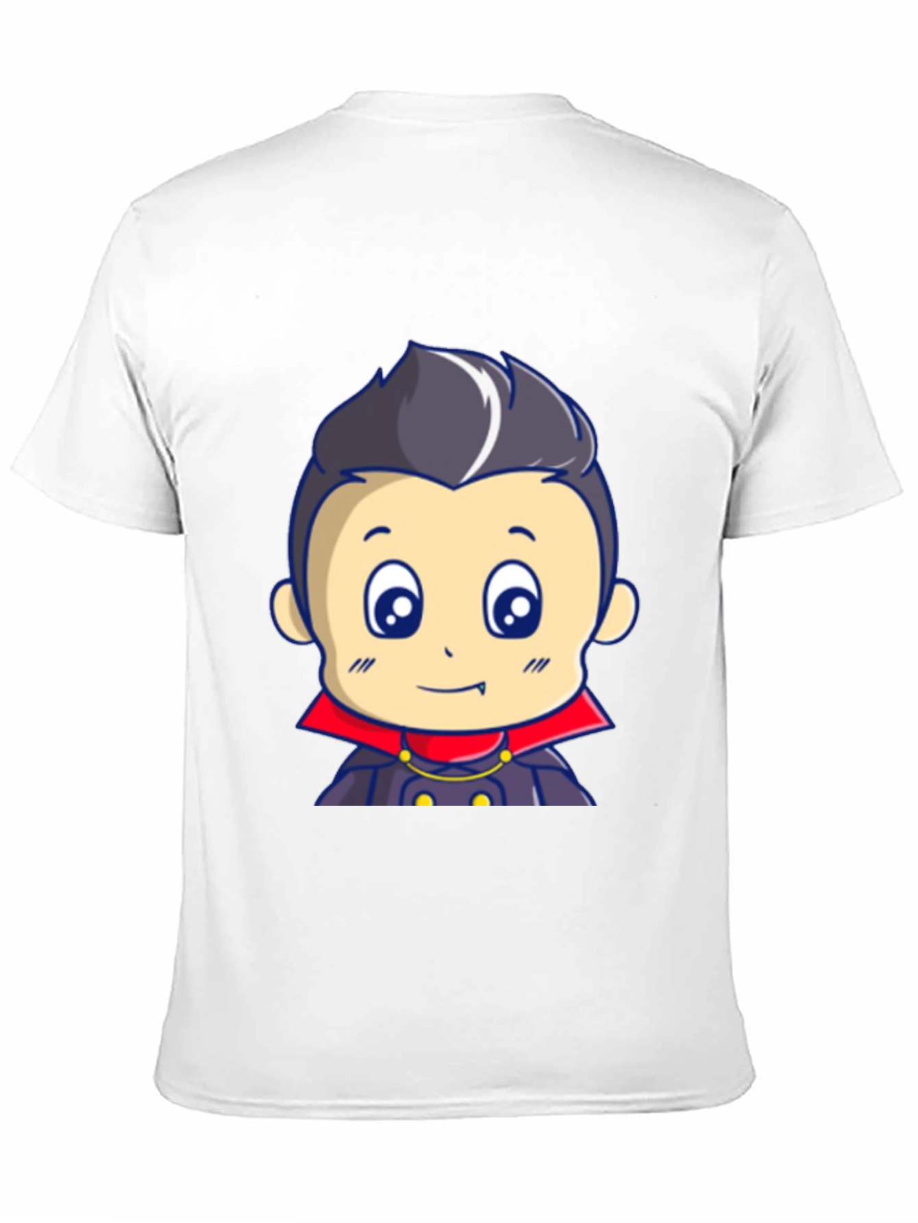 Black Cartoon Vampire T-Shirt - Cute Halloween Design view 11