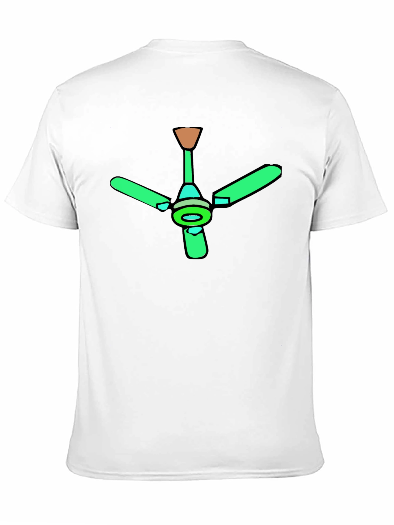 Black Green Ceiling Fan Graphic Black T-Shirt view 11