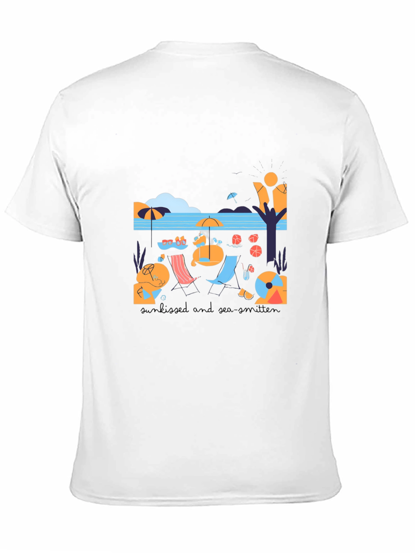 Black Sun-Kissed Sea Graphic Tee - Soft Cotton Blend view 11