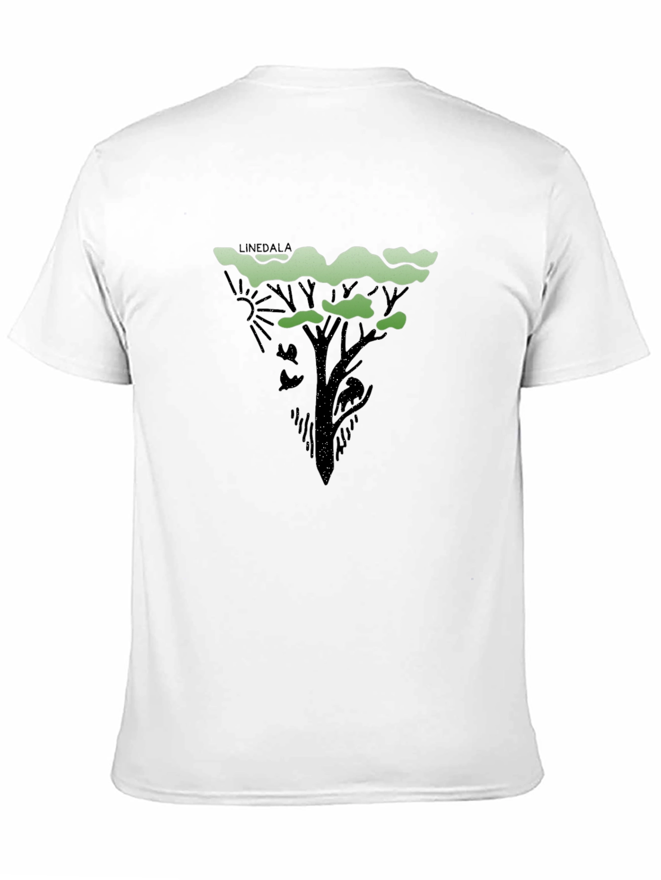 Black Abstract Tree Graphic Tee - Black Cotton Blend view 11