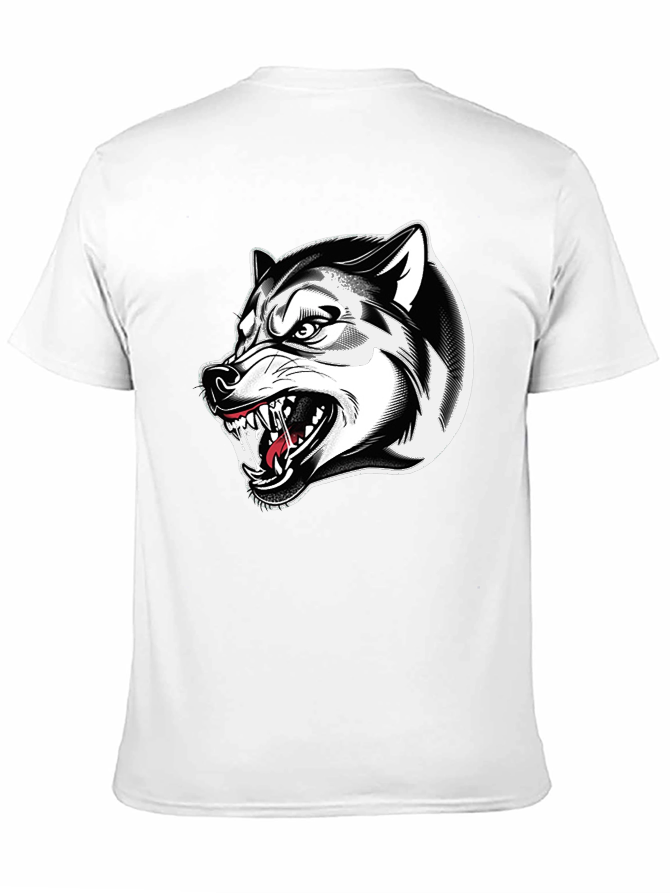 Black Men's Black Wolf Graphic Tee view 11