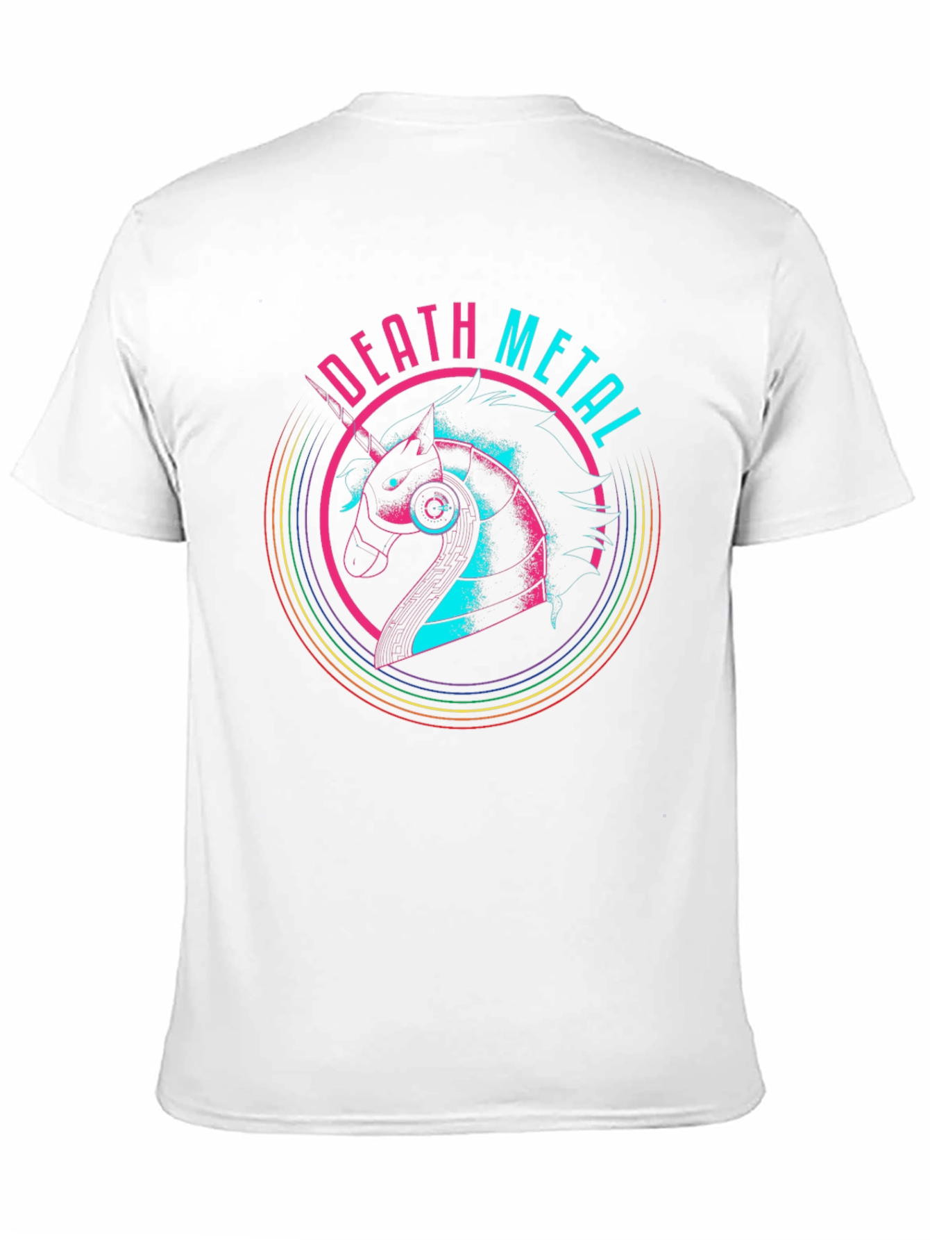 Black Death Metal Unicorn Graphic Tee - Black Cotton view 11