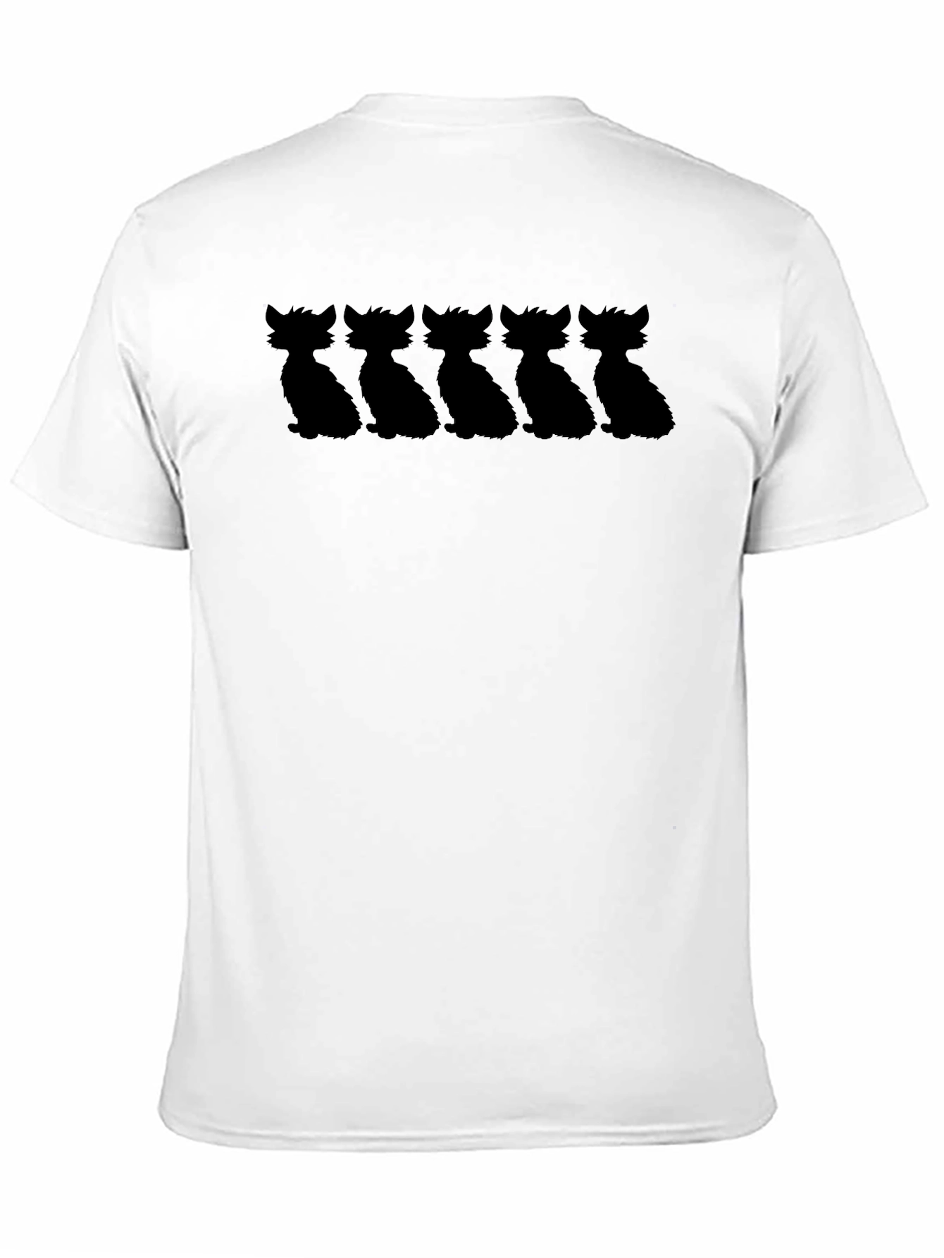 Black Cool Cat Silhouette Graphic T-Shirt view 11