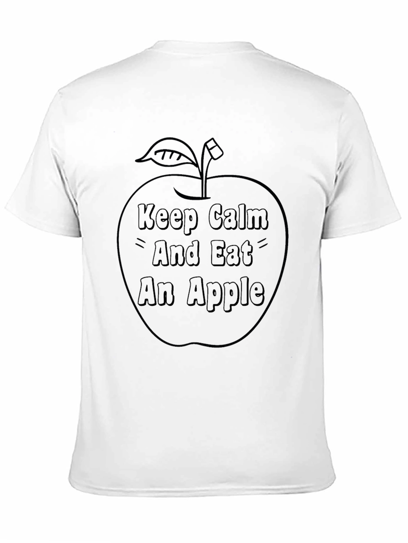 Black Keep Calm Eat Apple T-Shirt - Funny Fruit Tee view 11
