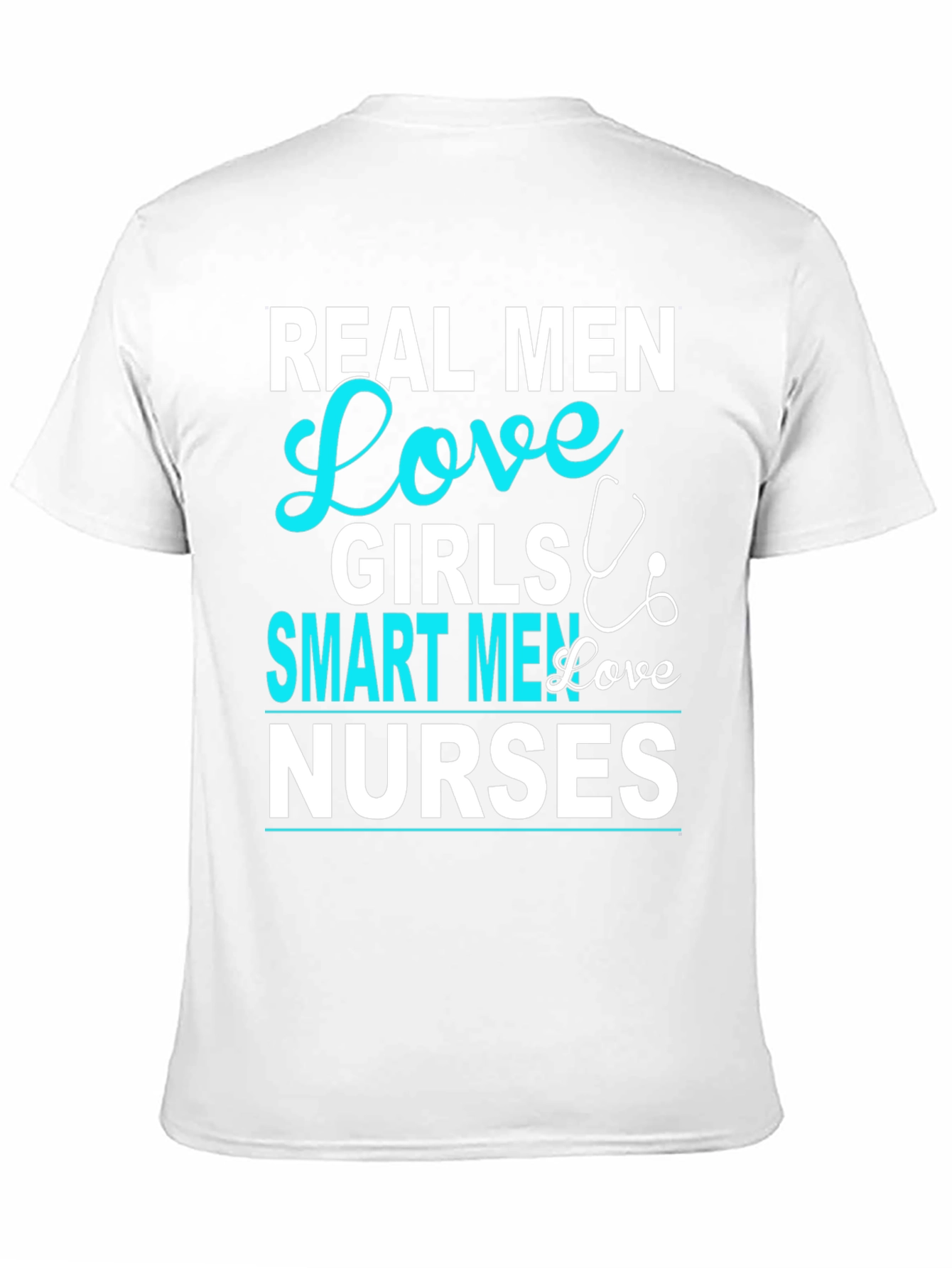 Black Real Men Love Girls, Smart Men Love Nurses T-Shirt view 11