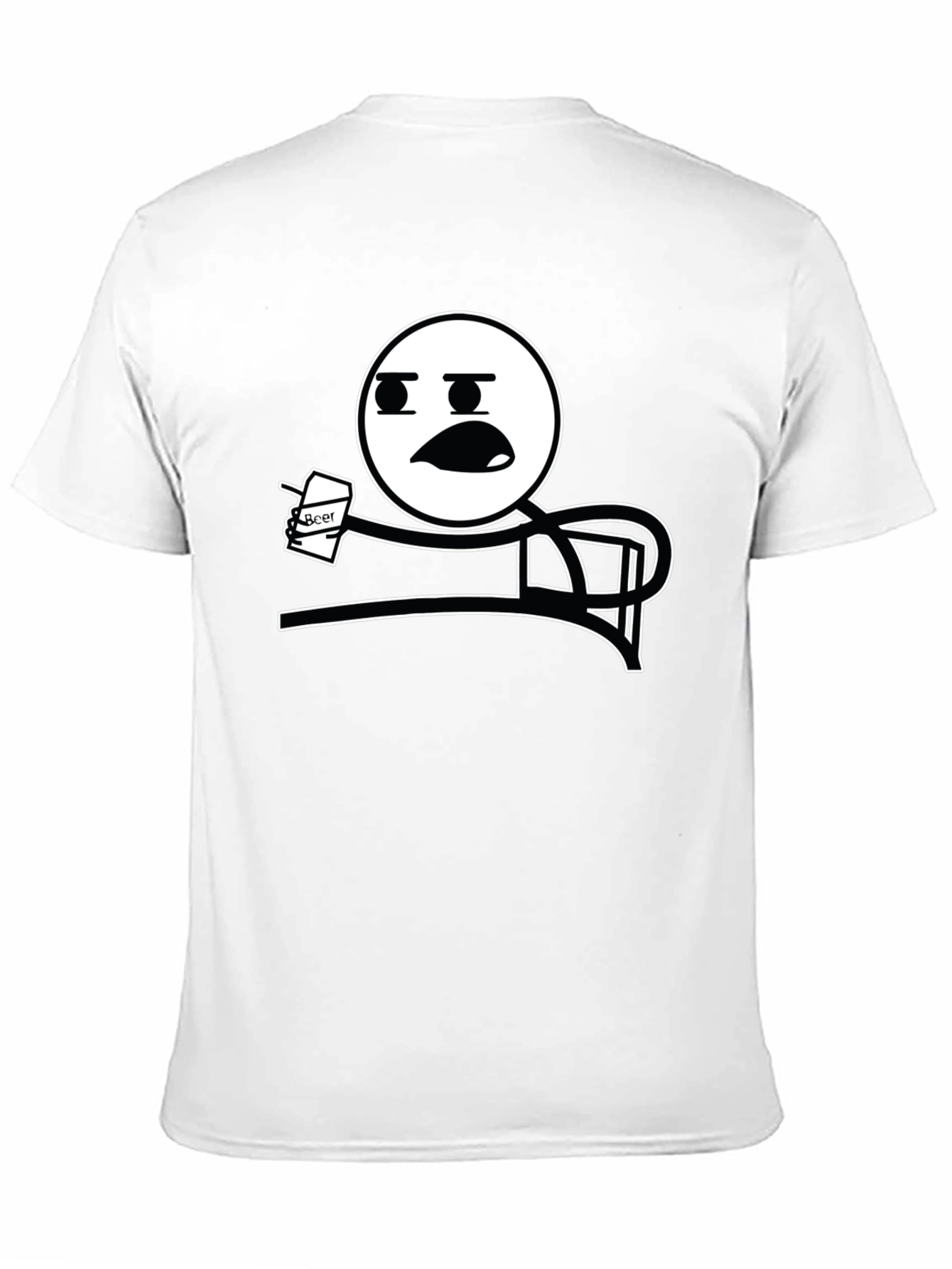 Black Funny Meme T-Shirt - Stick Figure Drinking Beer Tee view 11