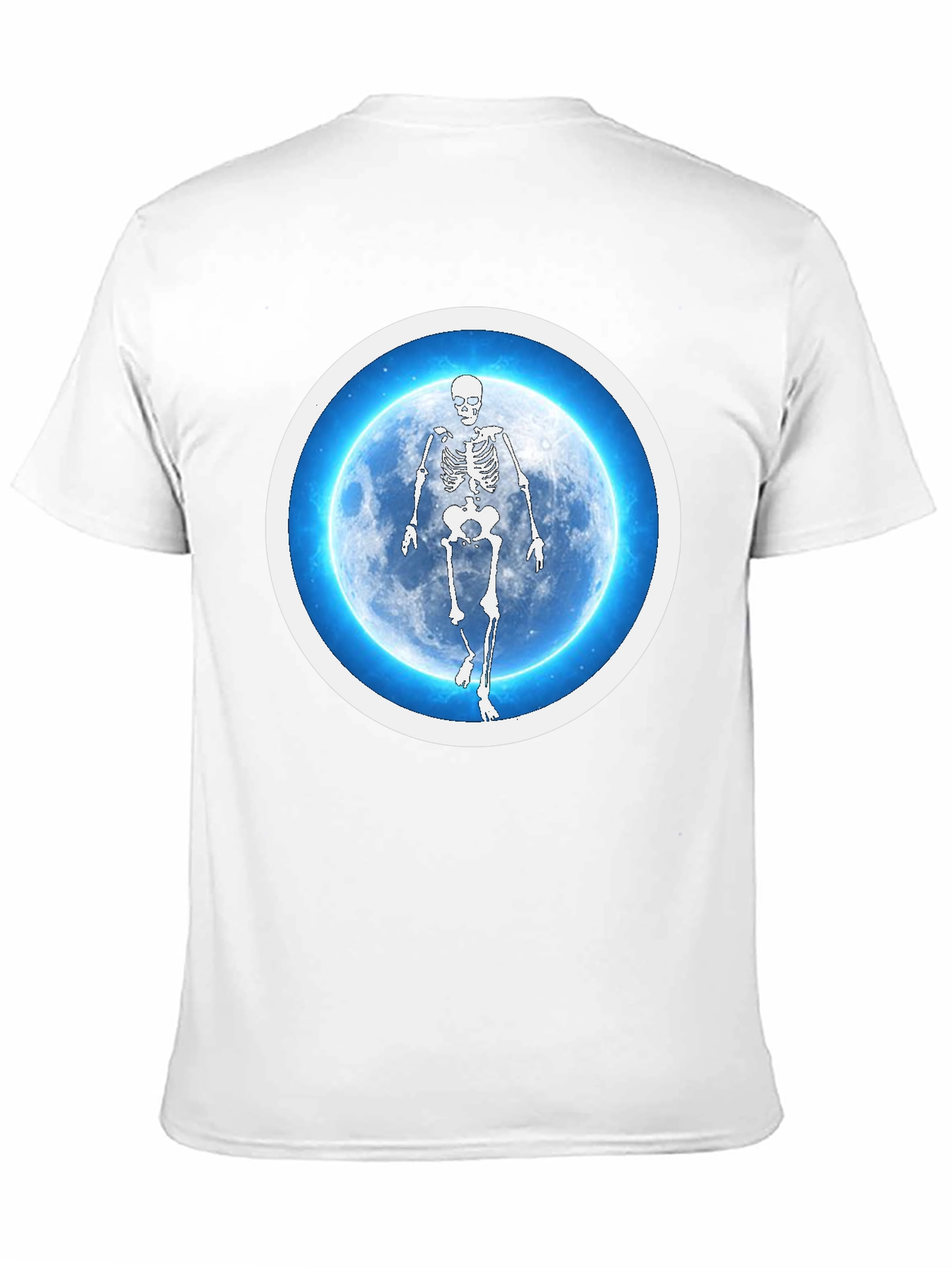 Black Skeleton Moon Graphic Tee - Black Cotton Blend view 11