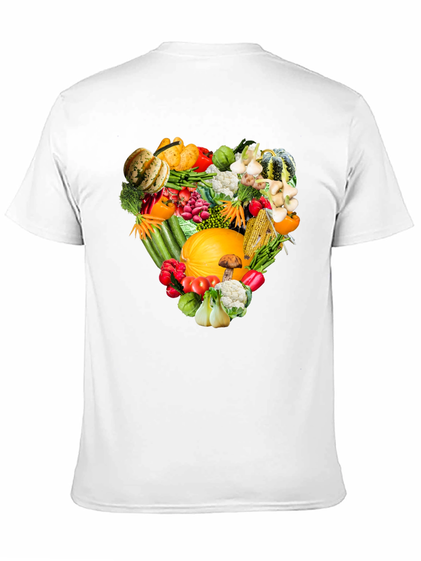 Black Vegetable Heart T-Shirt - Healthy Food Tee view 11