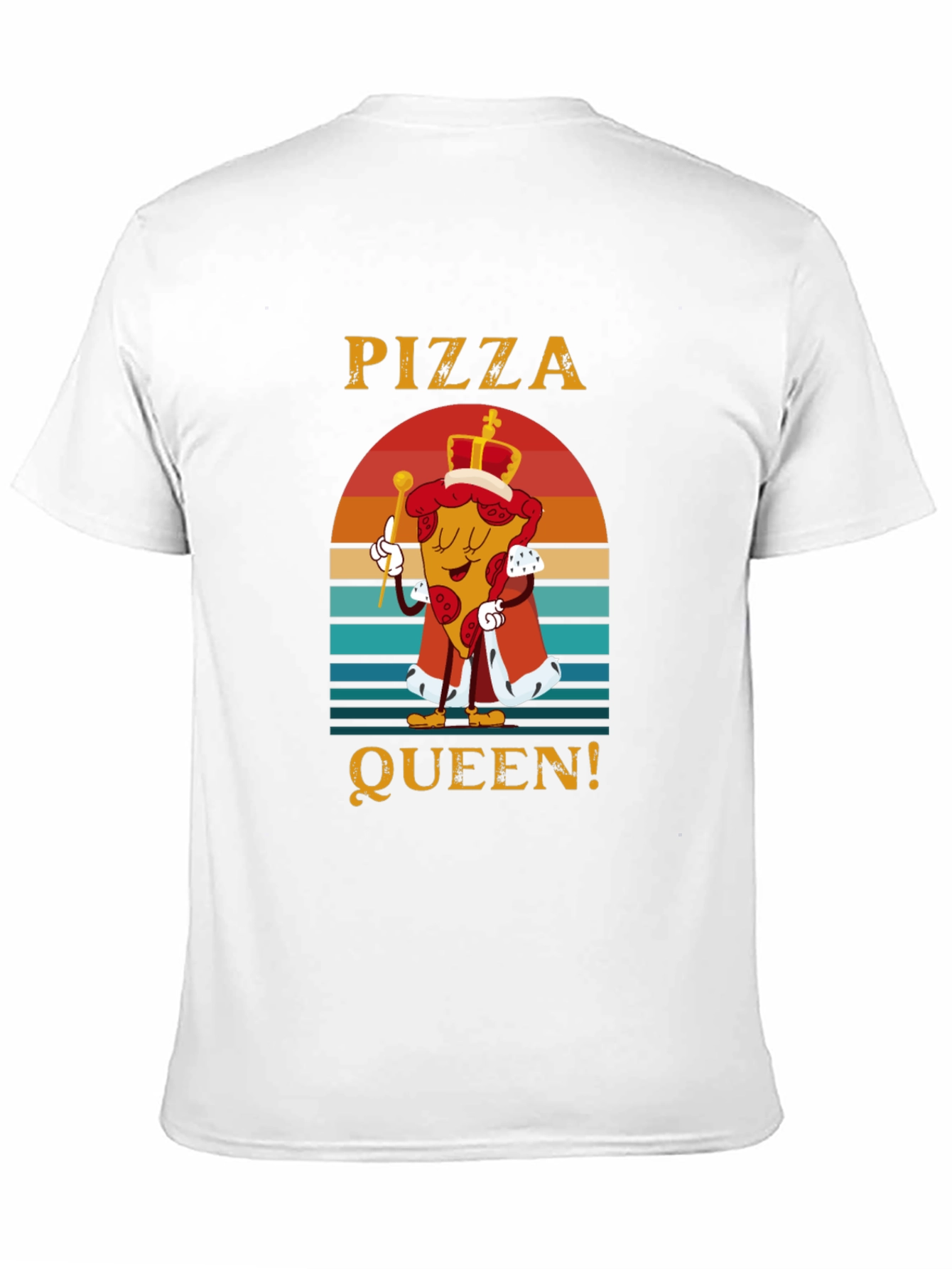 Black Pizza Queen Graphic T-Shirt - Funny Food Tee view 11