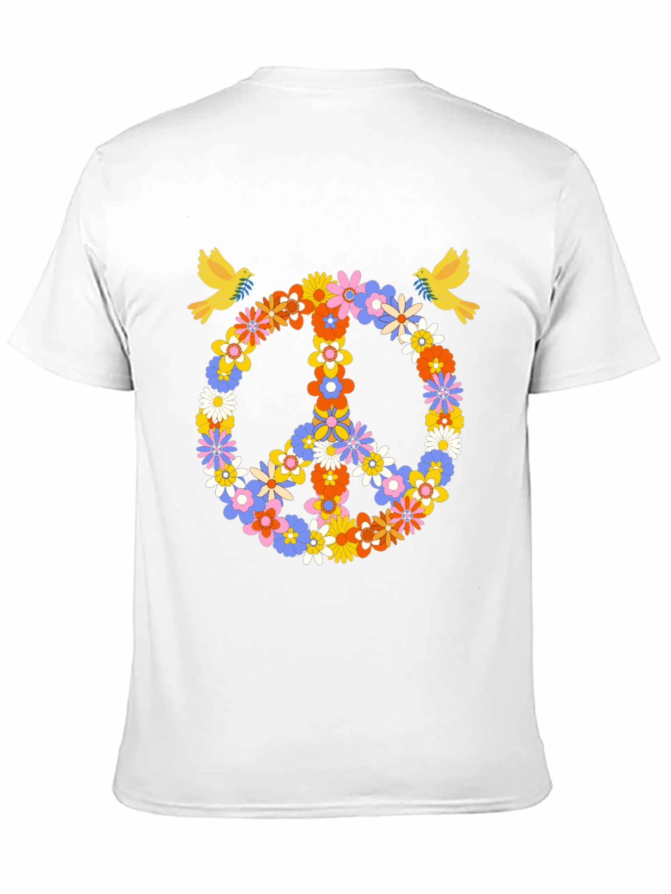 Black Floral Peace Sign Graphic Tee view 11