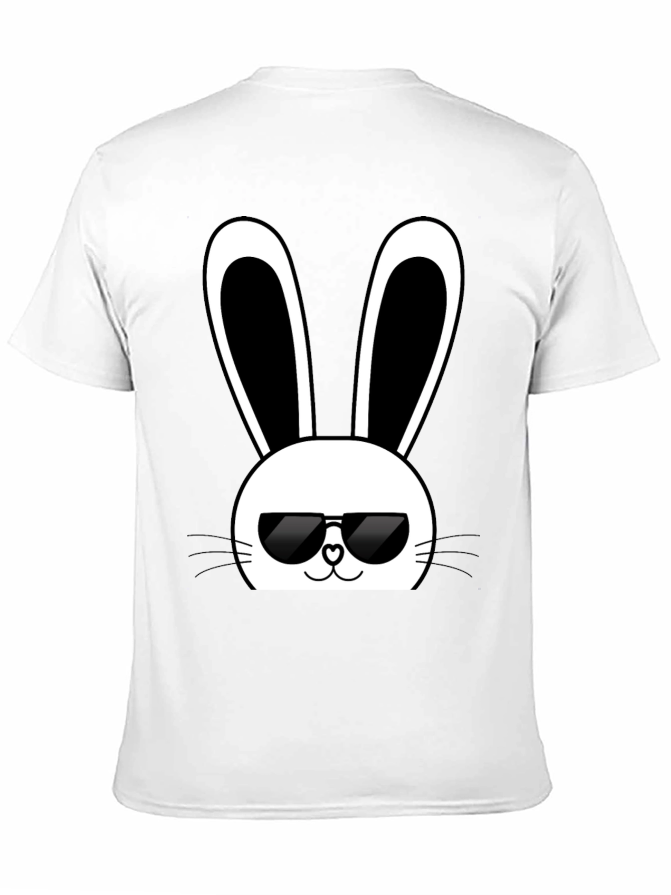 Black Cool Bunny Graphic Tee - Black Cotton T-Shirt view 11