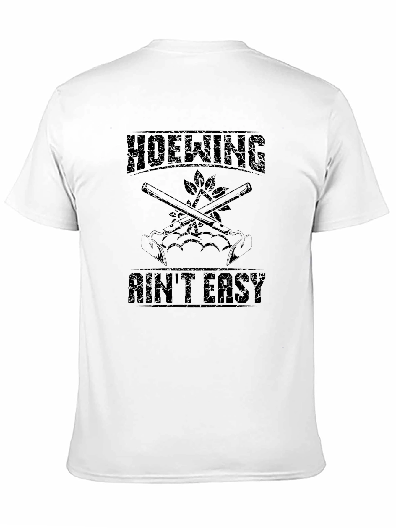 Black Hoewing Ain't Easy Black Graphic Tee view 11