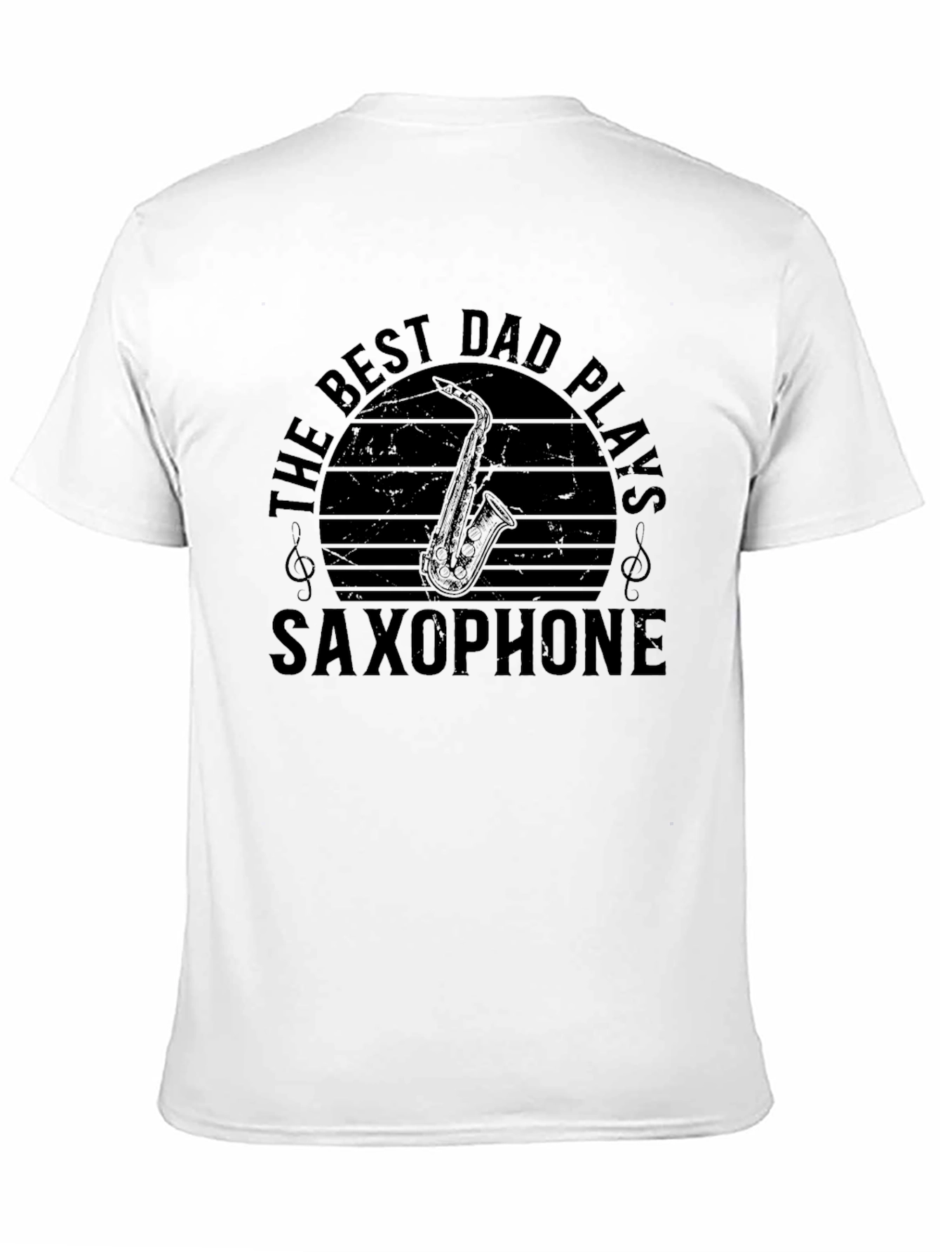 Black Best Dad Plays Saxophone Graphic T-Shirt view 11