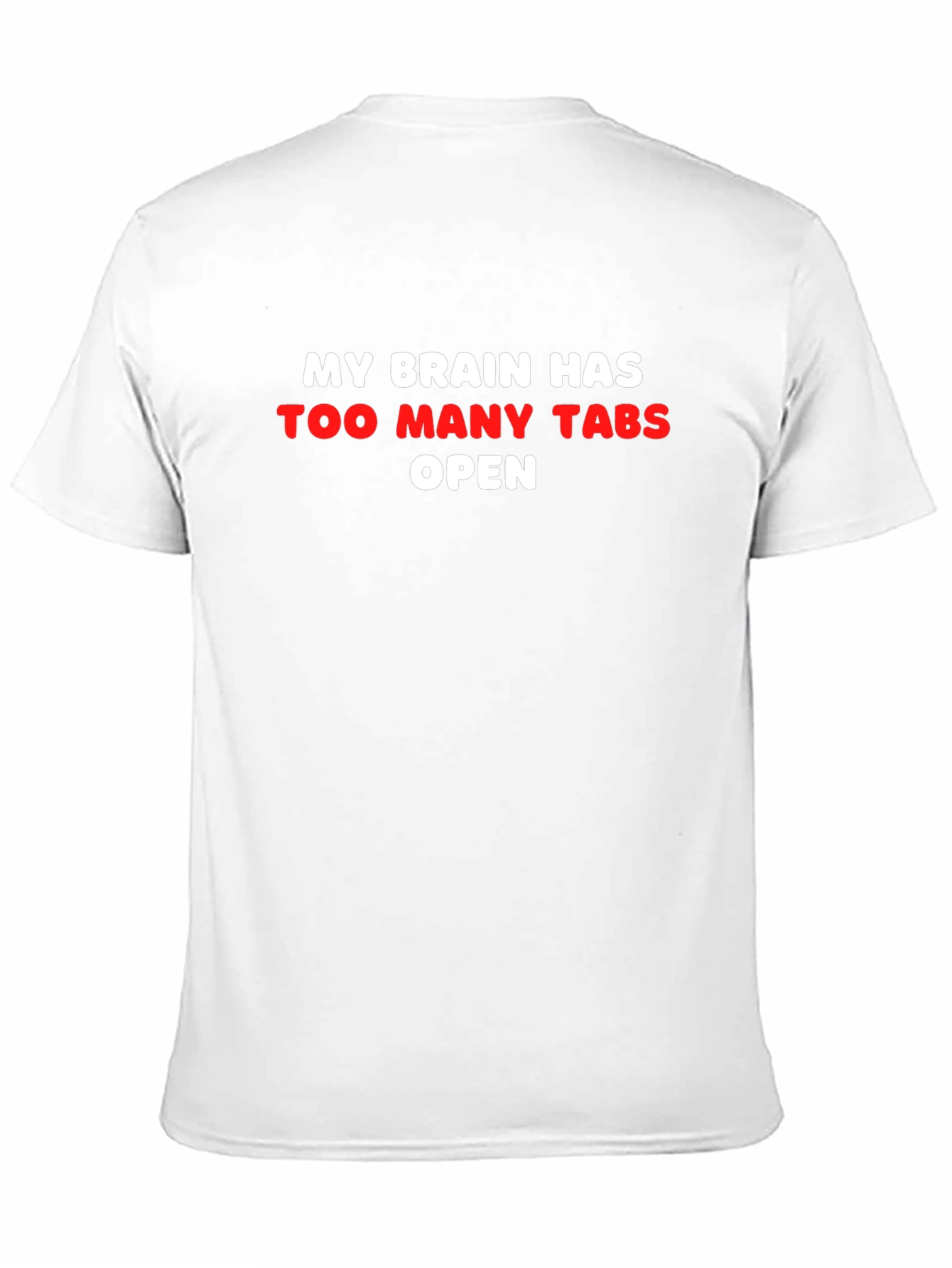 Black Funny Brain Tabs T-Shirt - Too Many Tabs Open Tee view 11