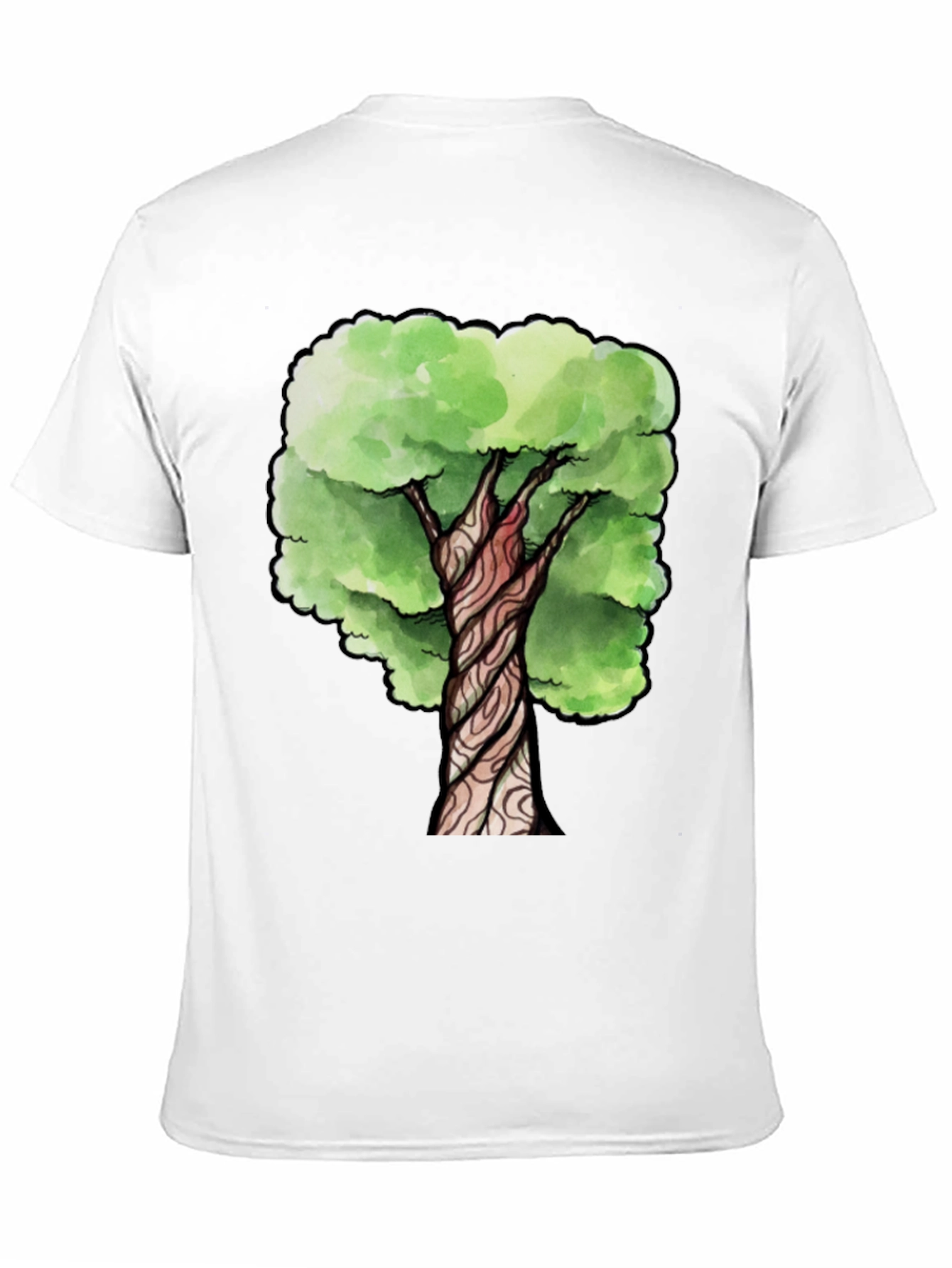 Black Watercolor Tree Graphic Print Black T-Shirt view 11