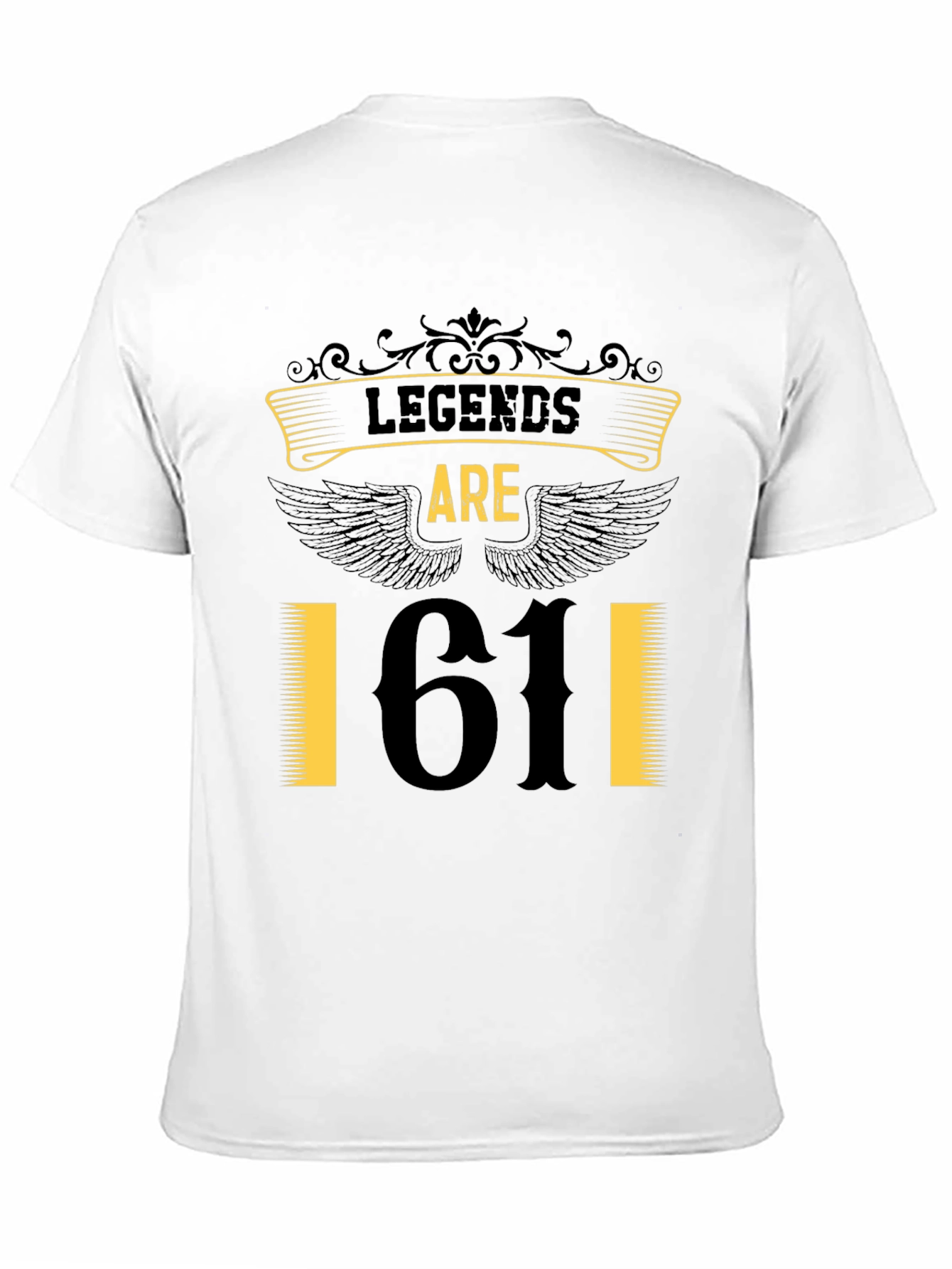 Black Legends Are 61 T-Shirt - Birthday Gift Idea view 11