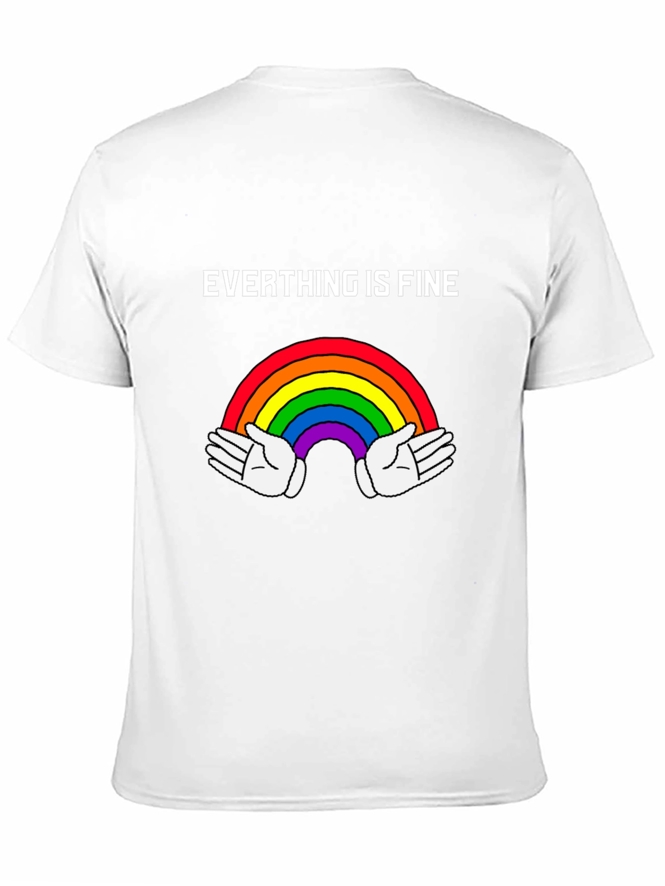 Black Everything is Fine Rainbow T-Shirt - Unisex Cotton Tee view 11