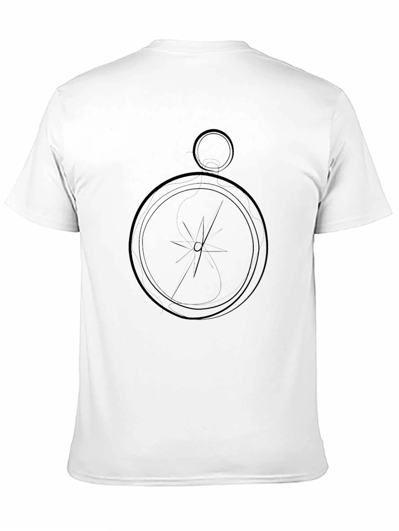 Black Abstract Compass Black Graphic Tee view 11