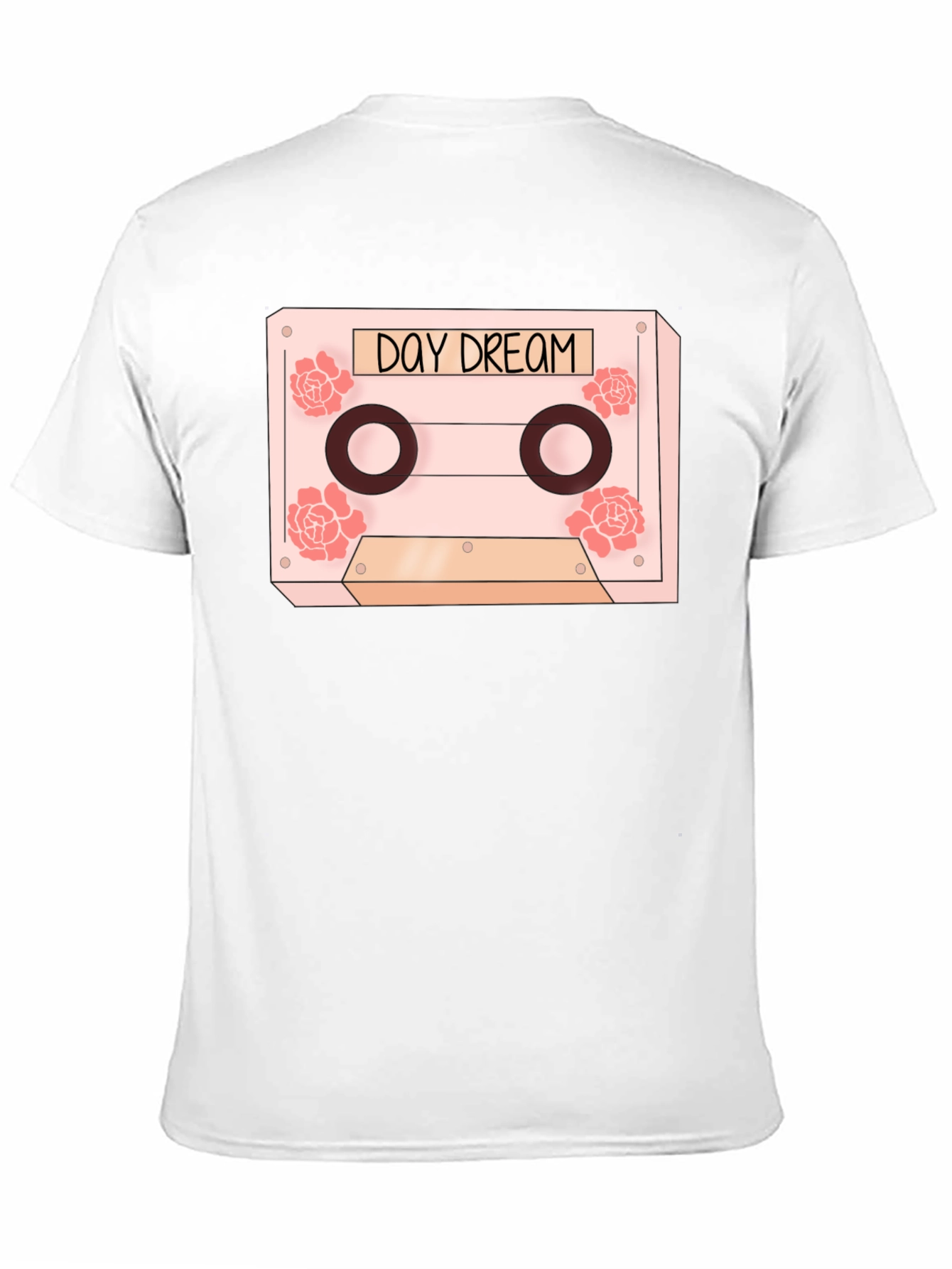 Black Daydream Cassette Tape Graphic Tee - Trendy Floral Design view 11