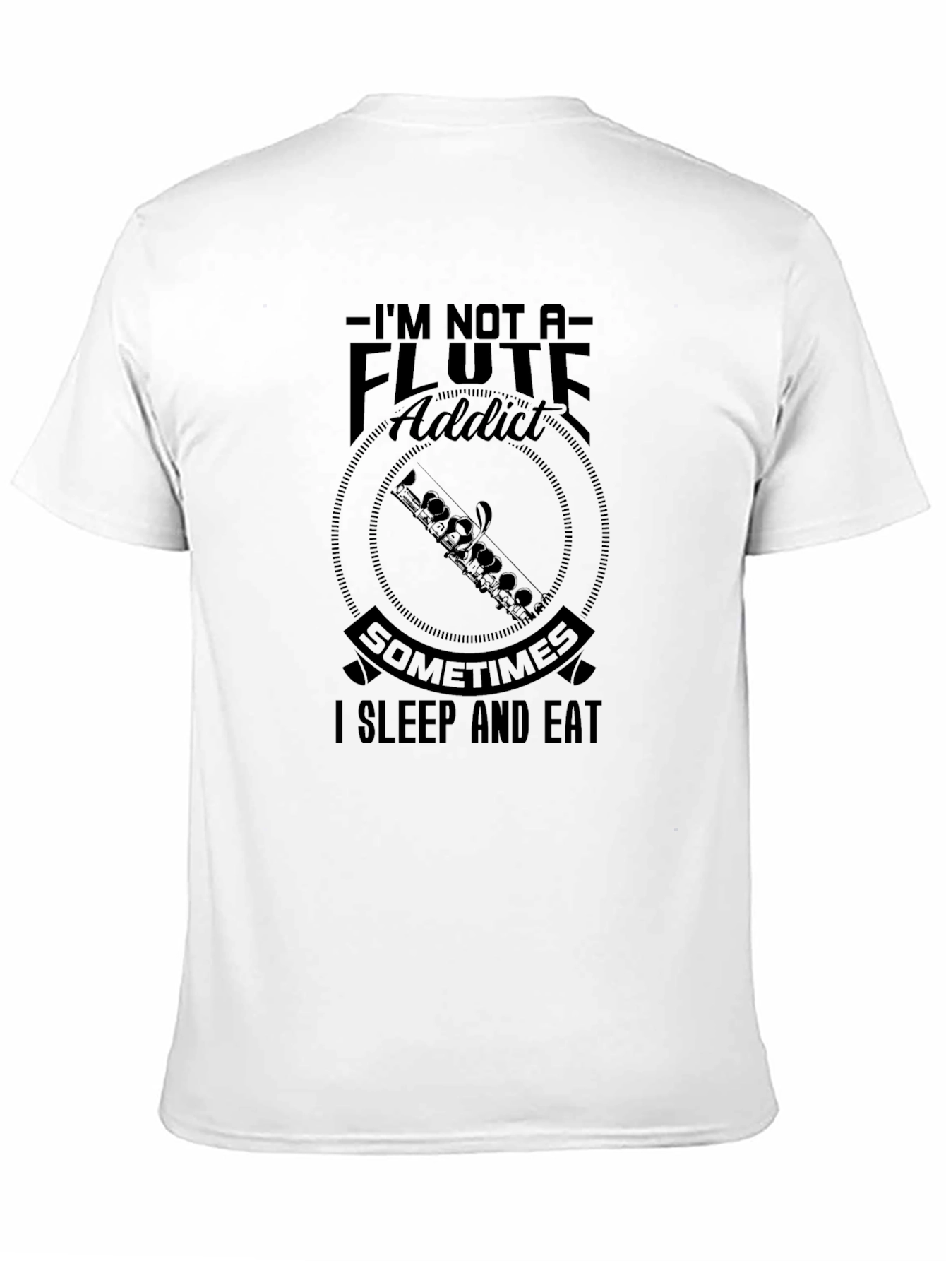 Black Flute Addict Funny Graphic T-Shirt view 11