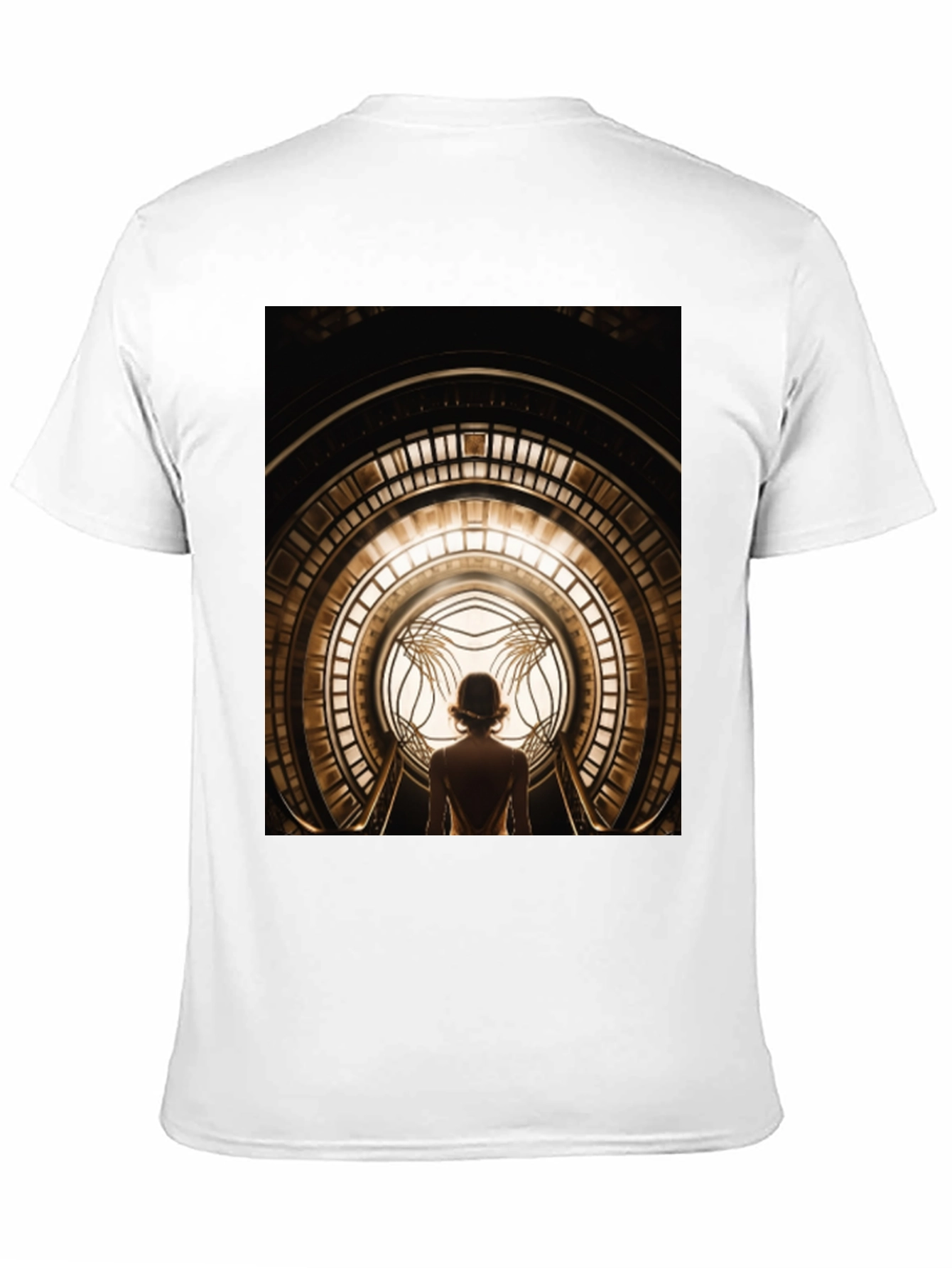 Black Art Deco Portal Graphic Tee - Unique Design view 11