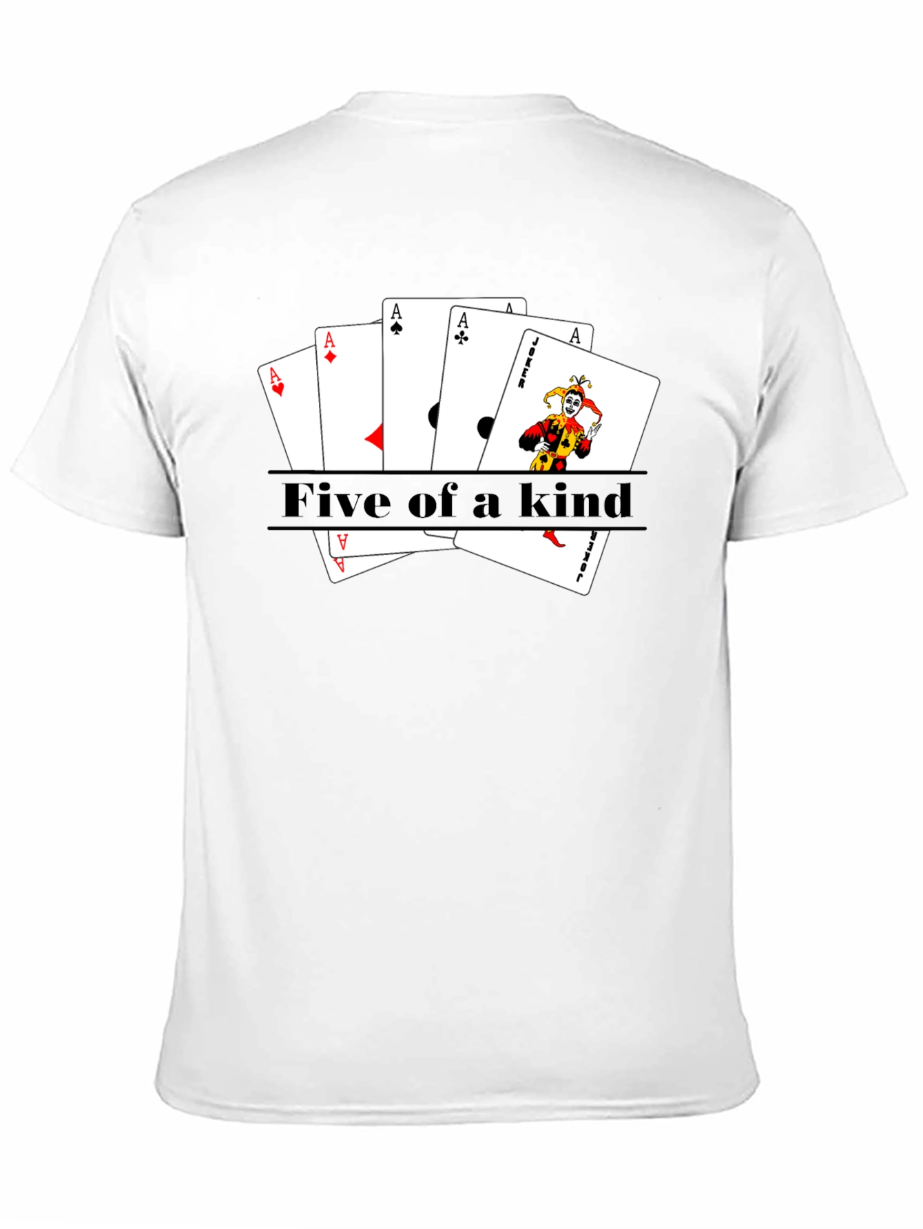 Black Five of a Kind Poker T-Shirt view 11