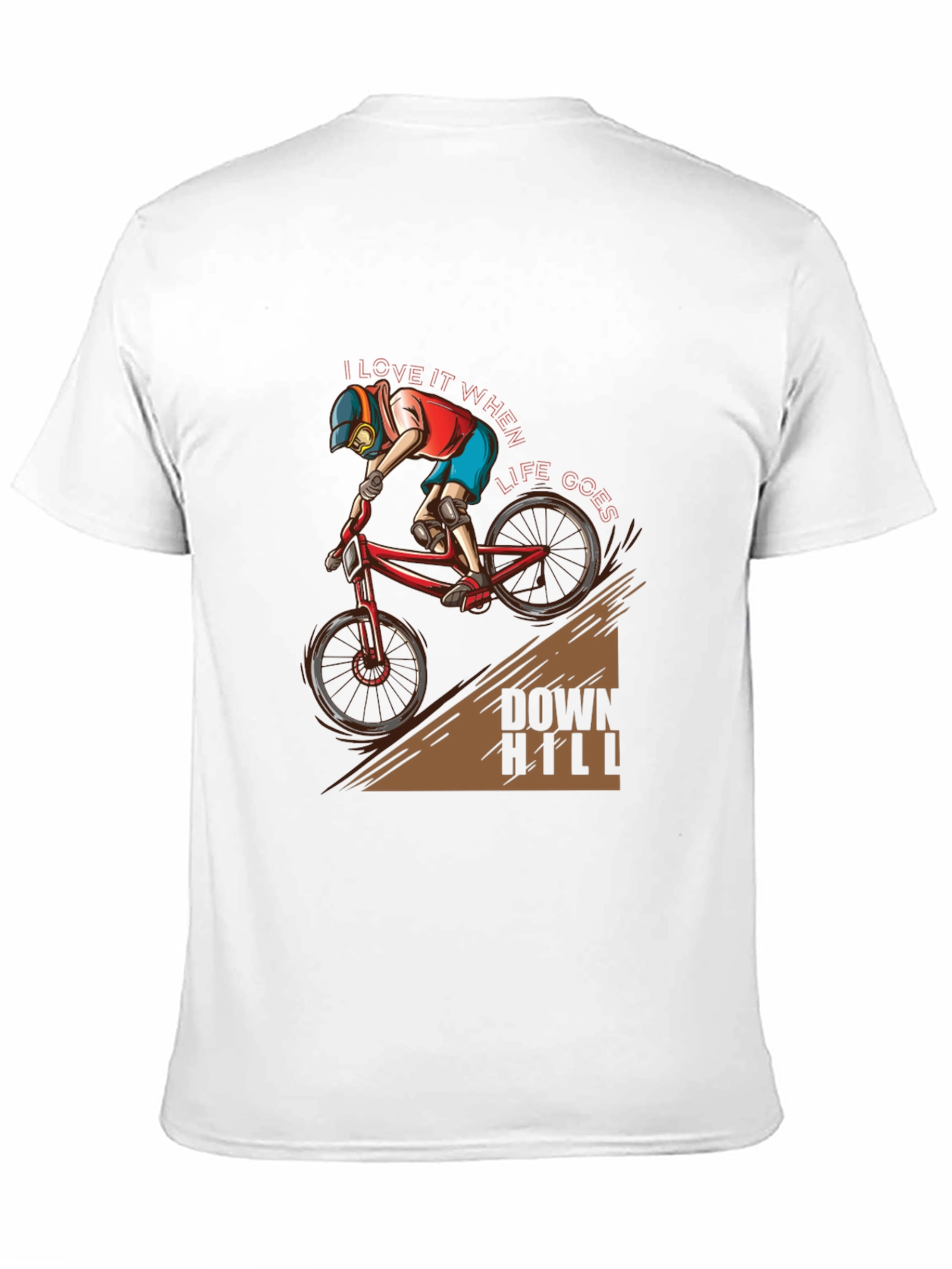 Black Downhill Biker T-Shirt - I Love it When Life Goes Downhill view 11