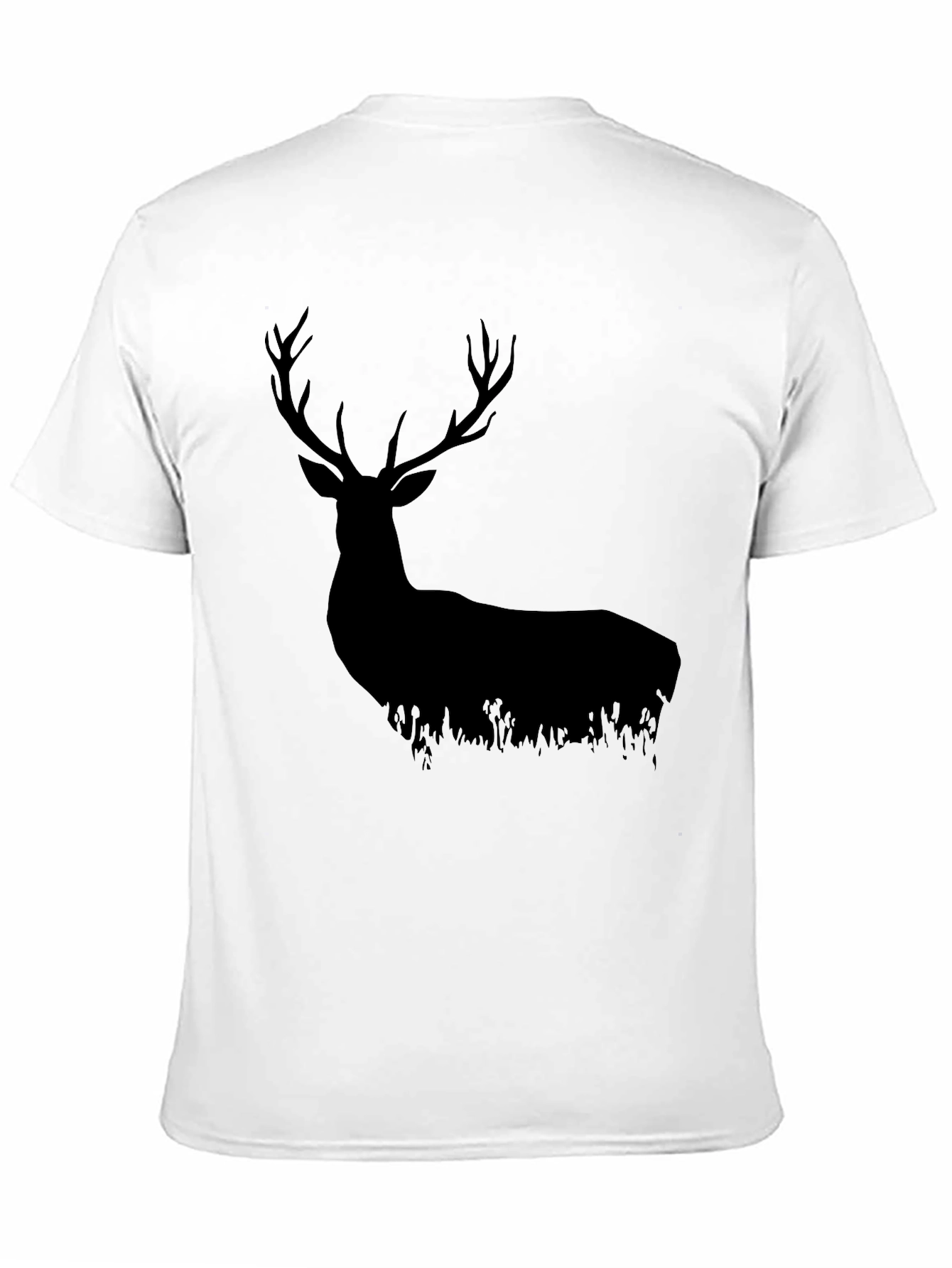 Black Black Deer Silhouette Graphic Tee - Nature Lover's Shirt view 11