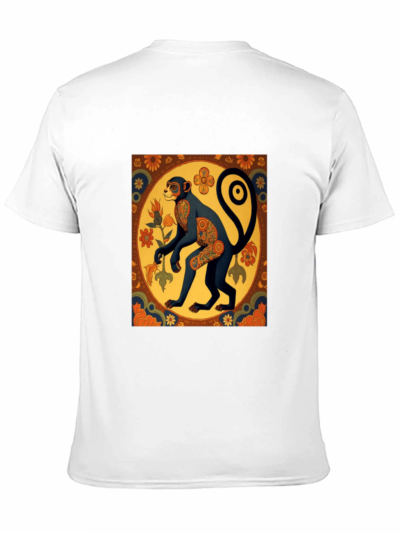 Black Retro Monkey Art Graphic Tee view 11