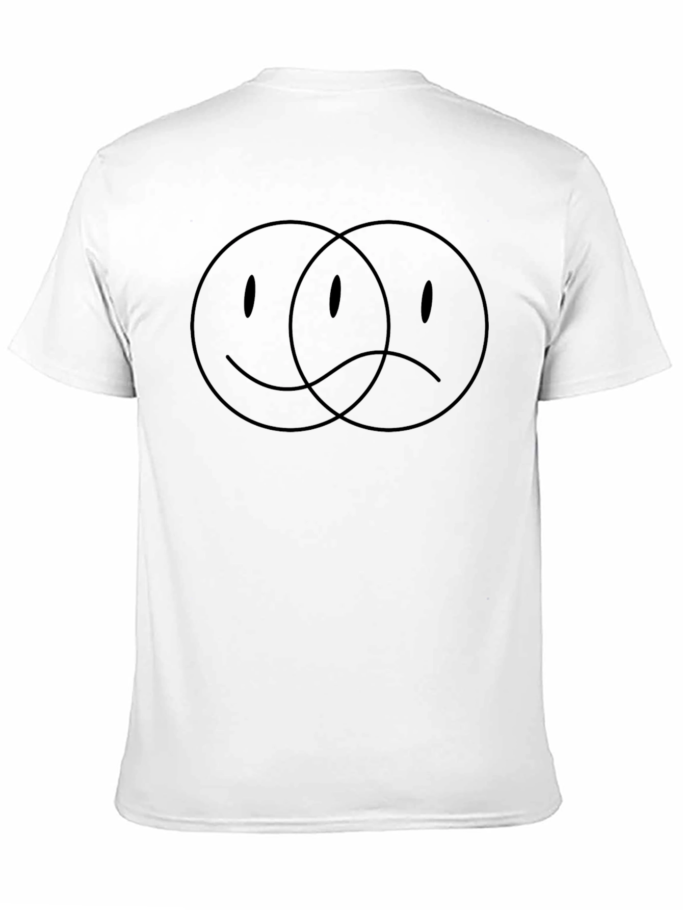 Black Smiley Sad Face Graphic Tee - Black T-Shirt view 11