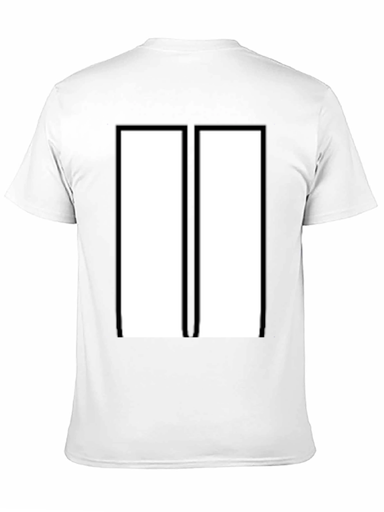 Black Modern Black & White Rectangular Design T-Shirt view 11